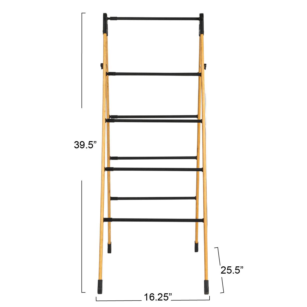 Household Essentials Bamboo V-Shaped Expandable Laundry Drying Rack