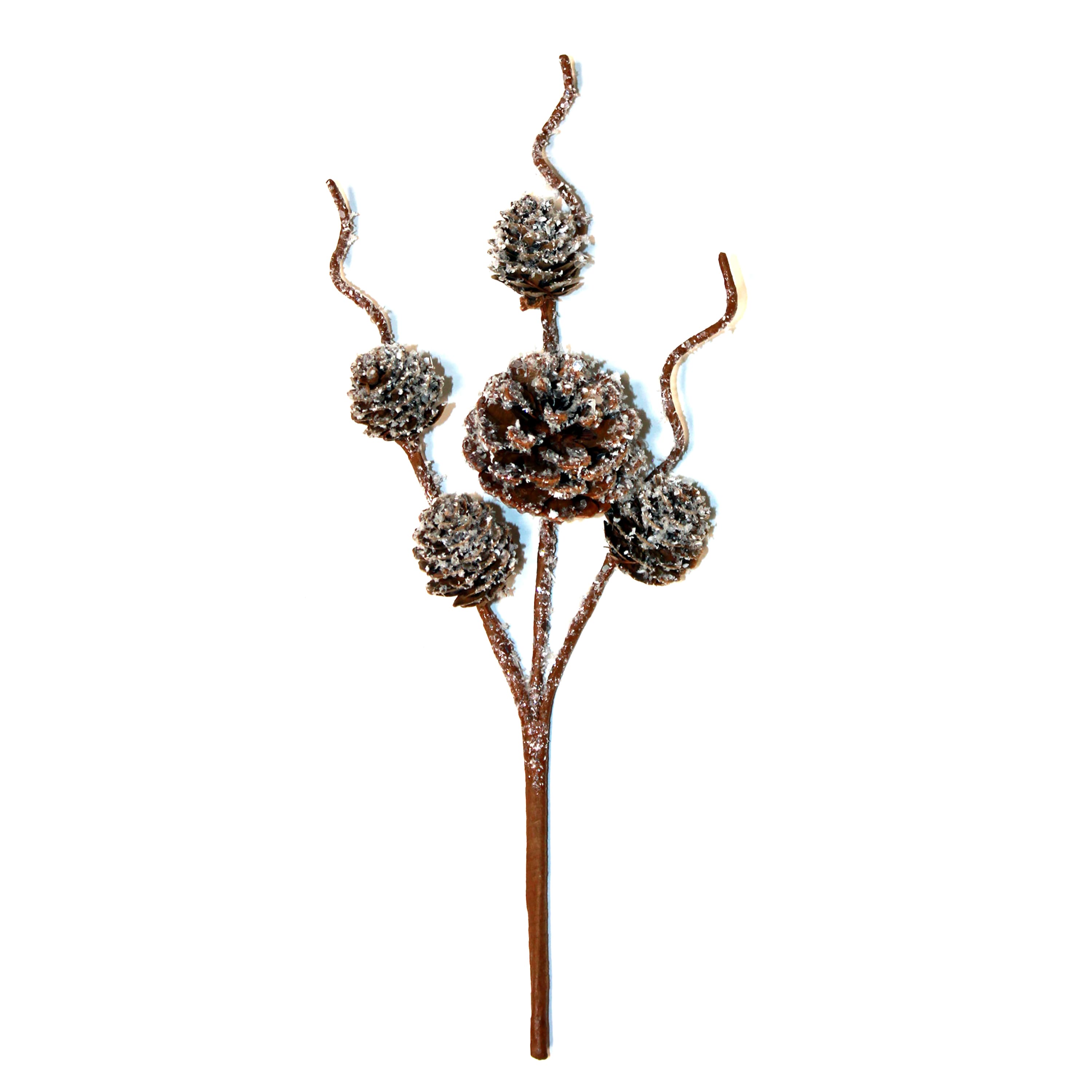 12" Brown & White Artificial Christmas Pine Cone Pick Set, 6ct.