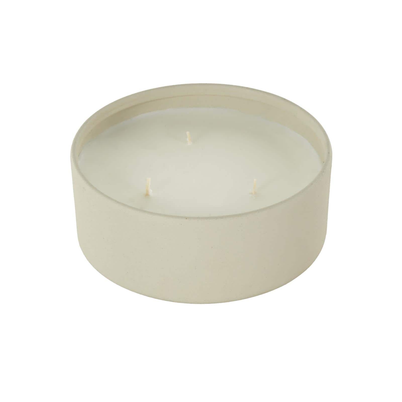 6" Beige 3 Wick Metal Tangerine Splash Scented & Textured Candle with White Wax