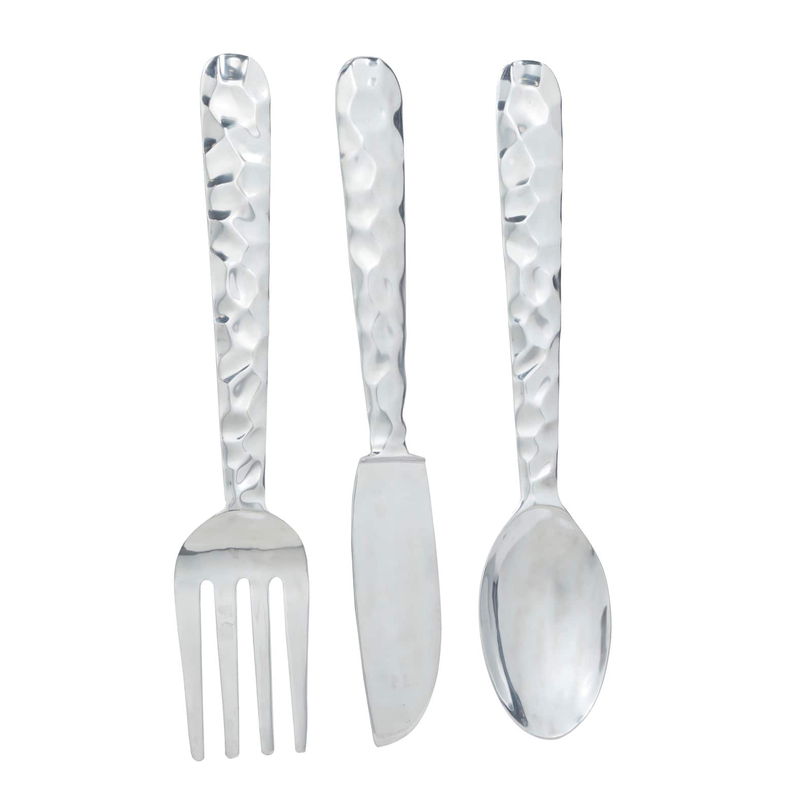36" Silver Aluminum Traditional Wall Décor Set, 3ct.