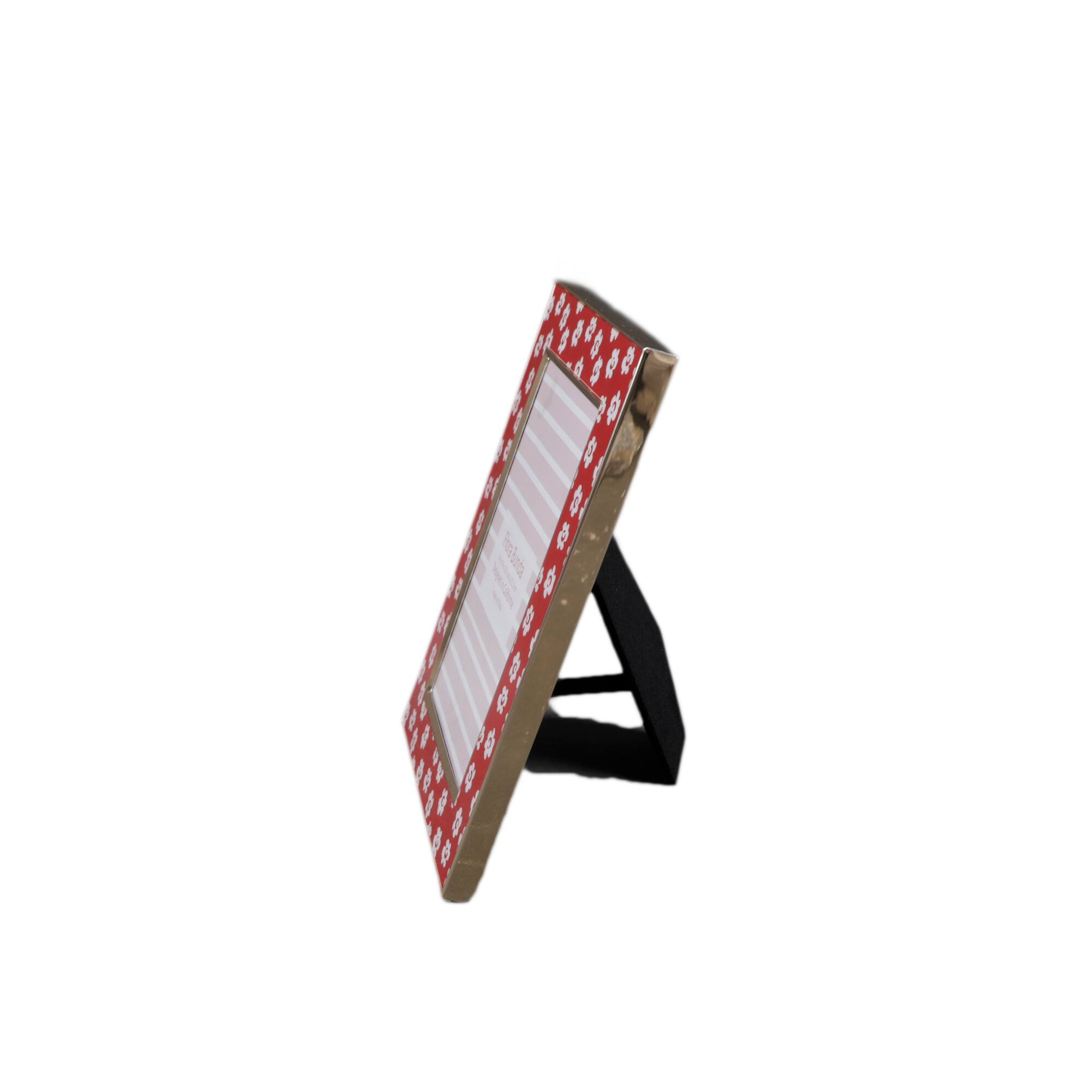 Flora Bunda 4" x 6" Red Floral Aluminum Picture Frame