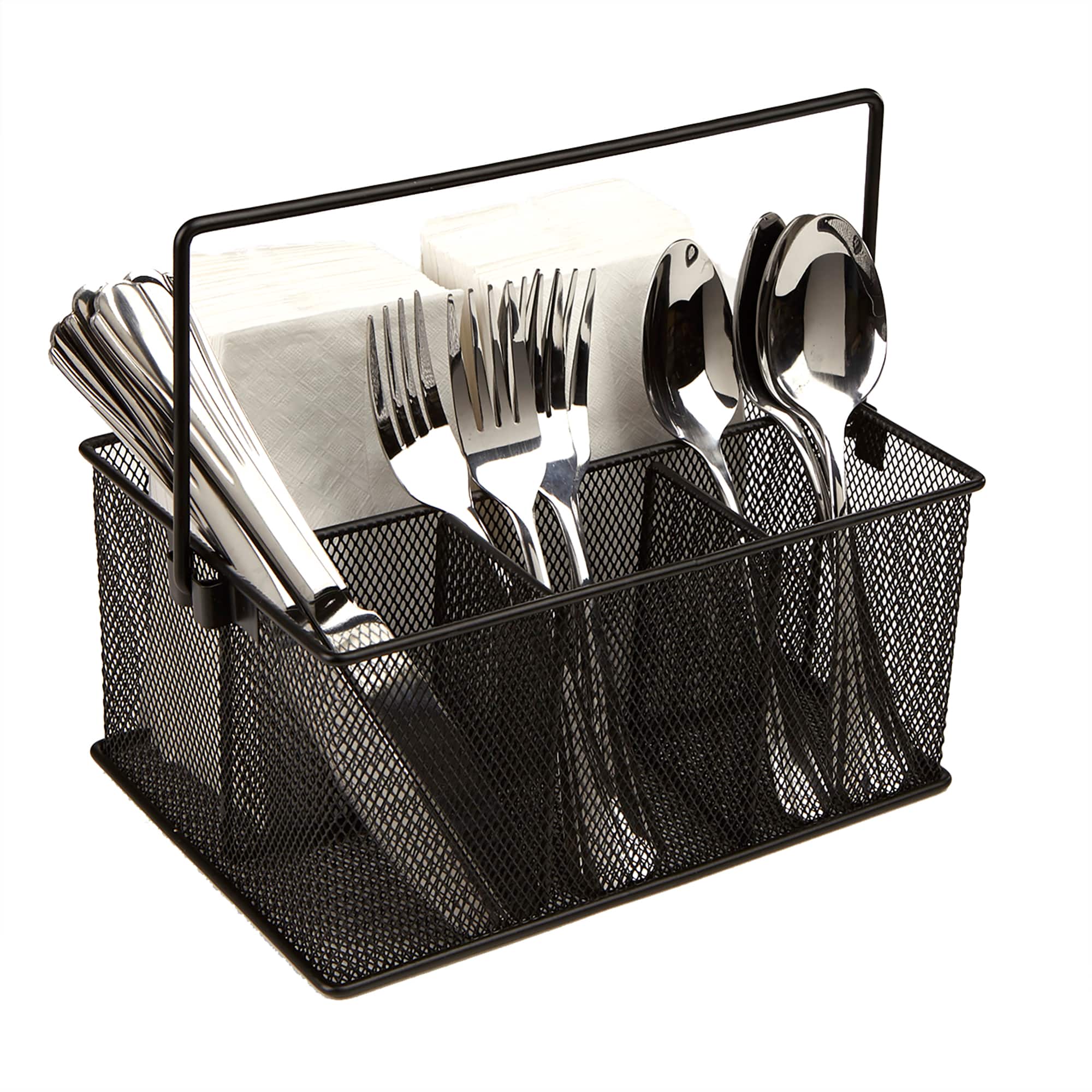 Mind Reader Black Mesh Storage Basket Organizer