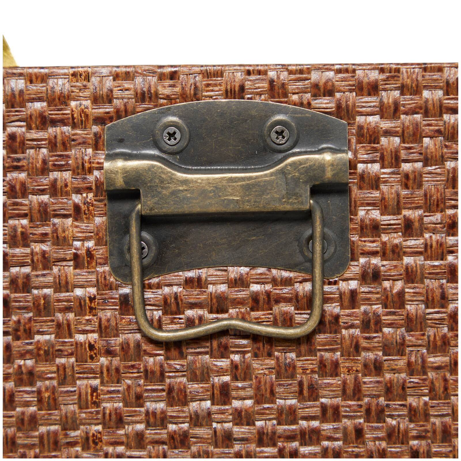 Brown Inspired Trunk with Latches & Leather Accent Set