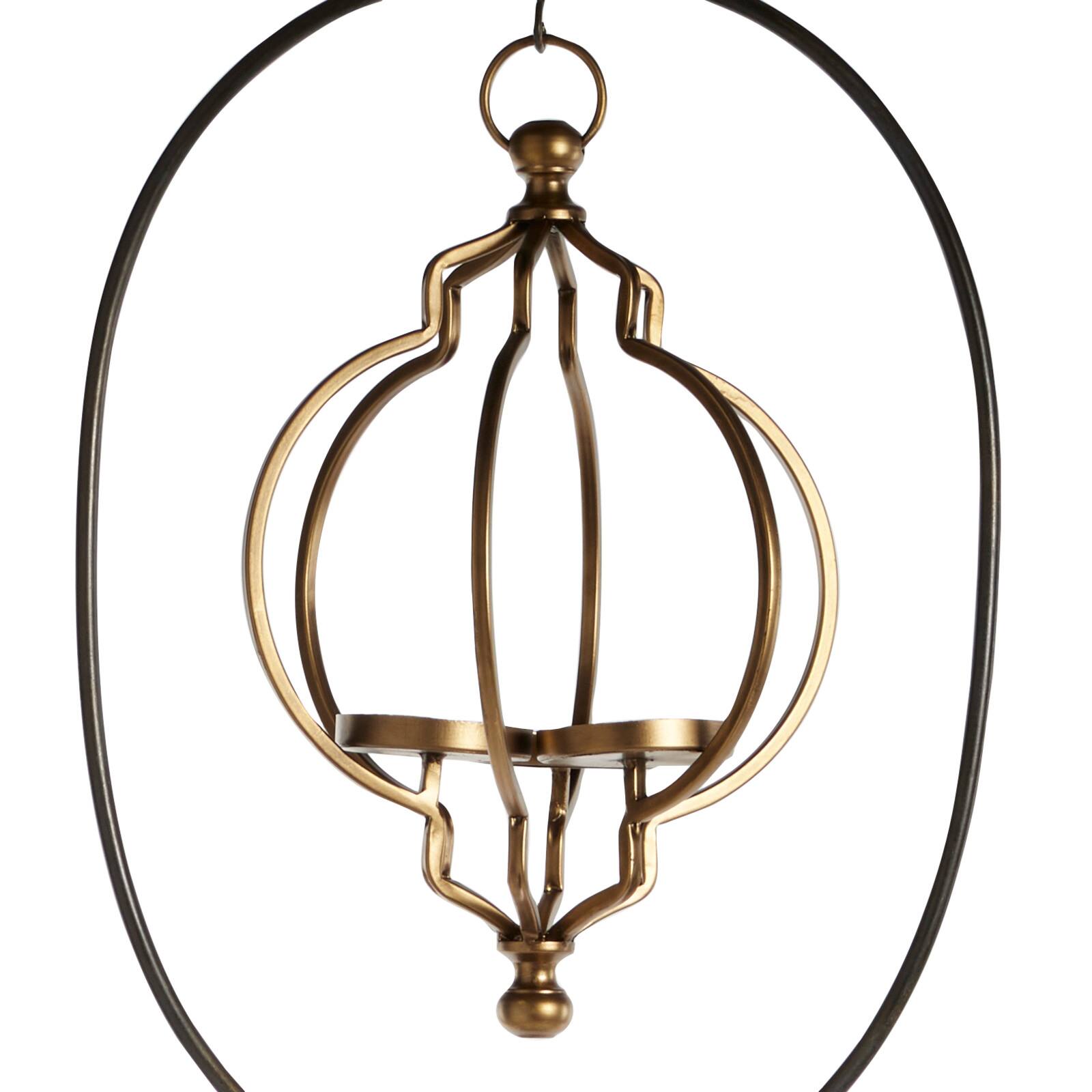 Black Metal Eclectic Candle Holder Lantern, 60" x 15" x 12"