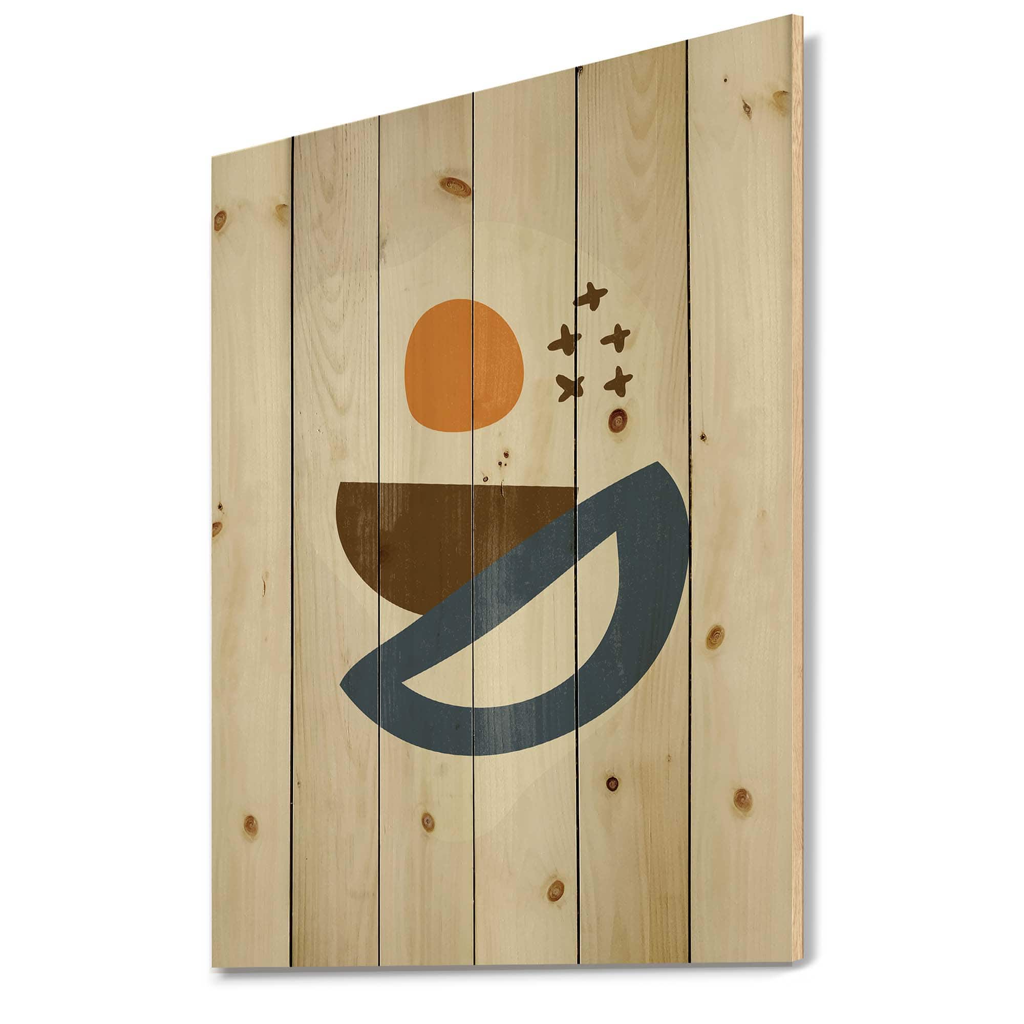 Designart - Abstract Sun Moon Geometric Print I