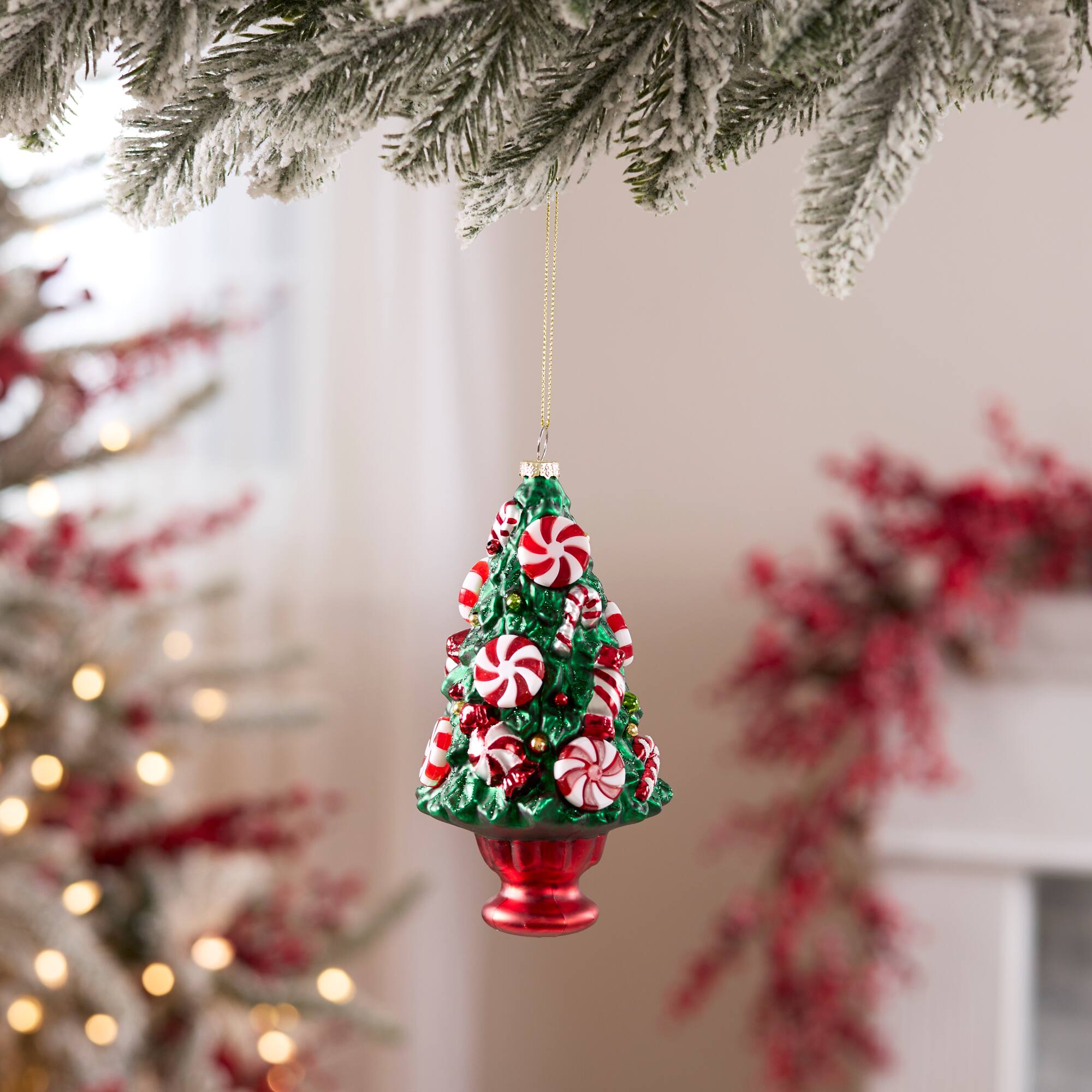Melrose 6" Candy Tree Glass Ornaments, 12ct.