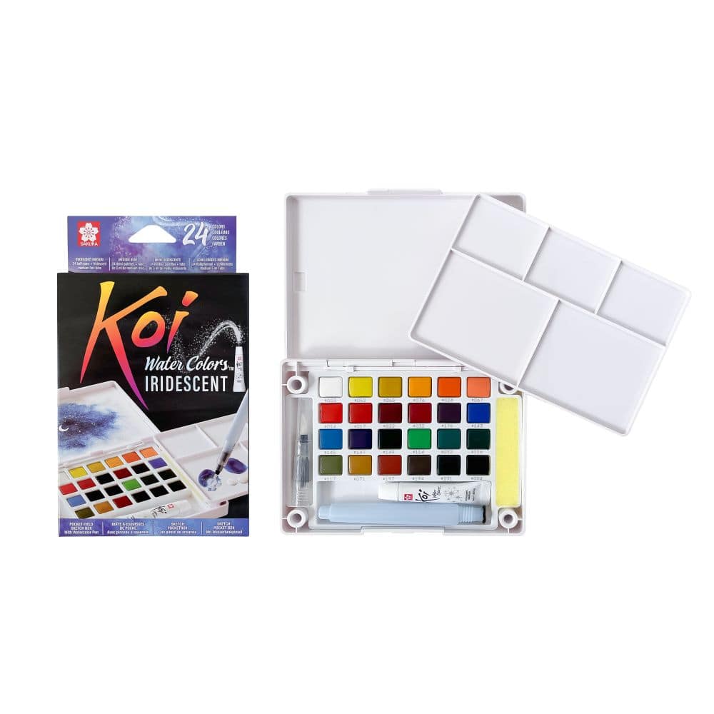 Koi® Water Colors™ 24 Color Iridescent Pocket Field Sketch Box