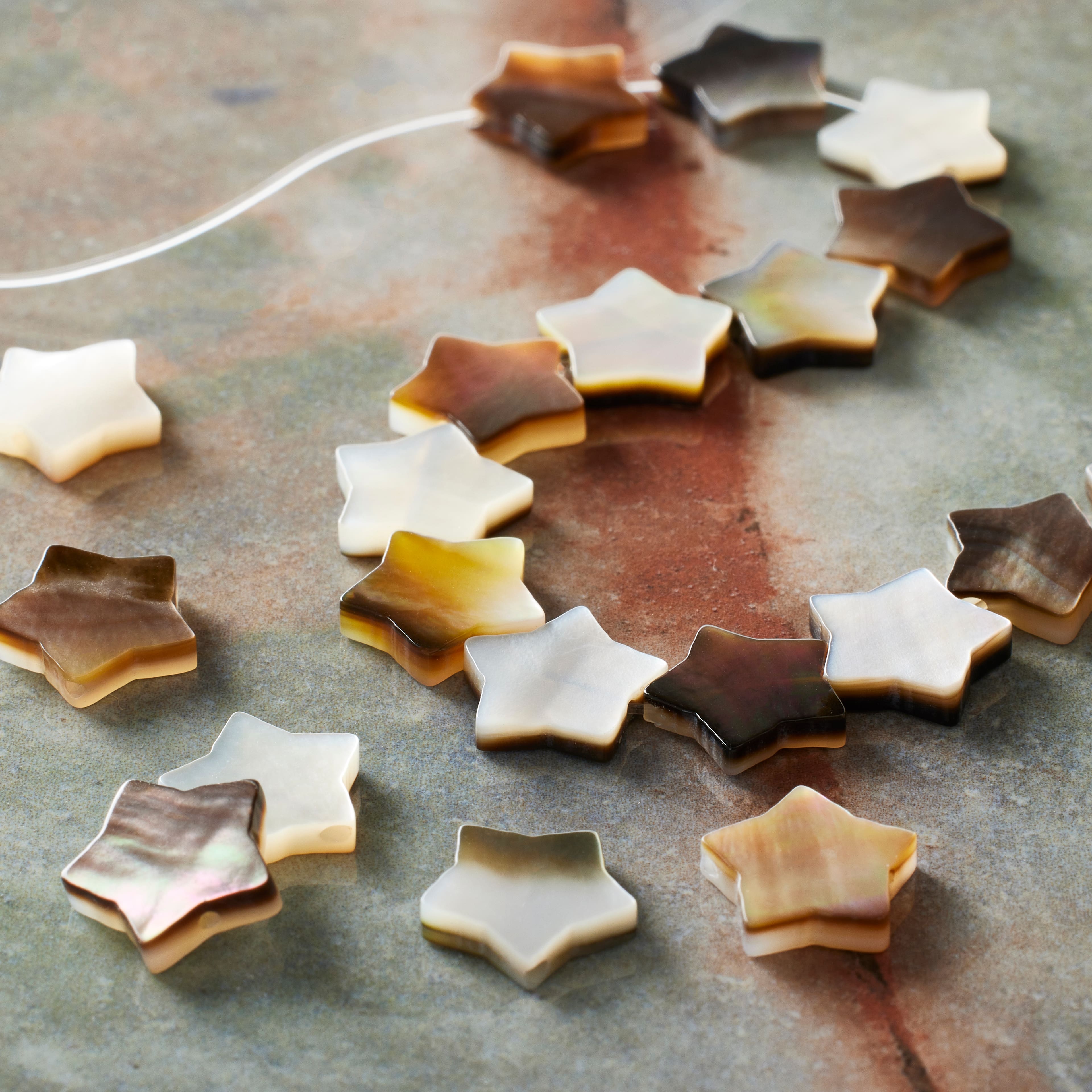 12 Pack: Gray Shell Star Beads, 10mm by Bead Landing™
