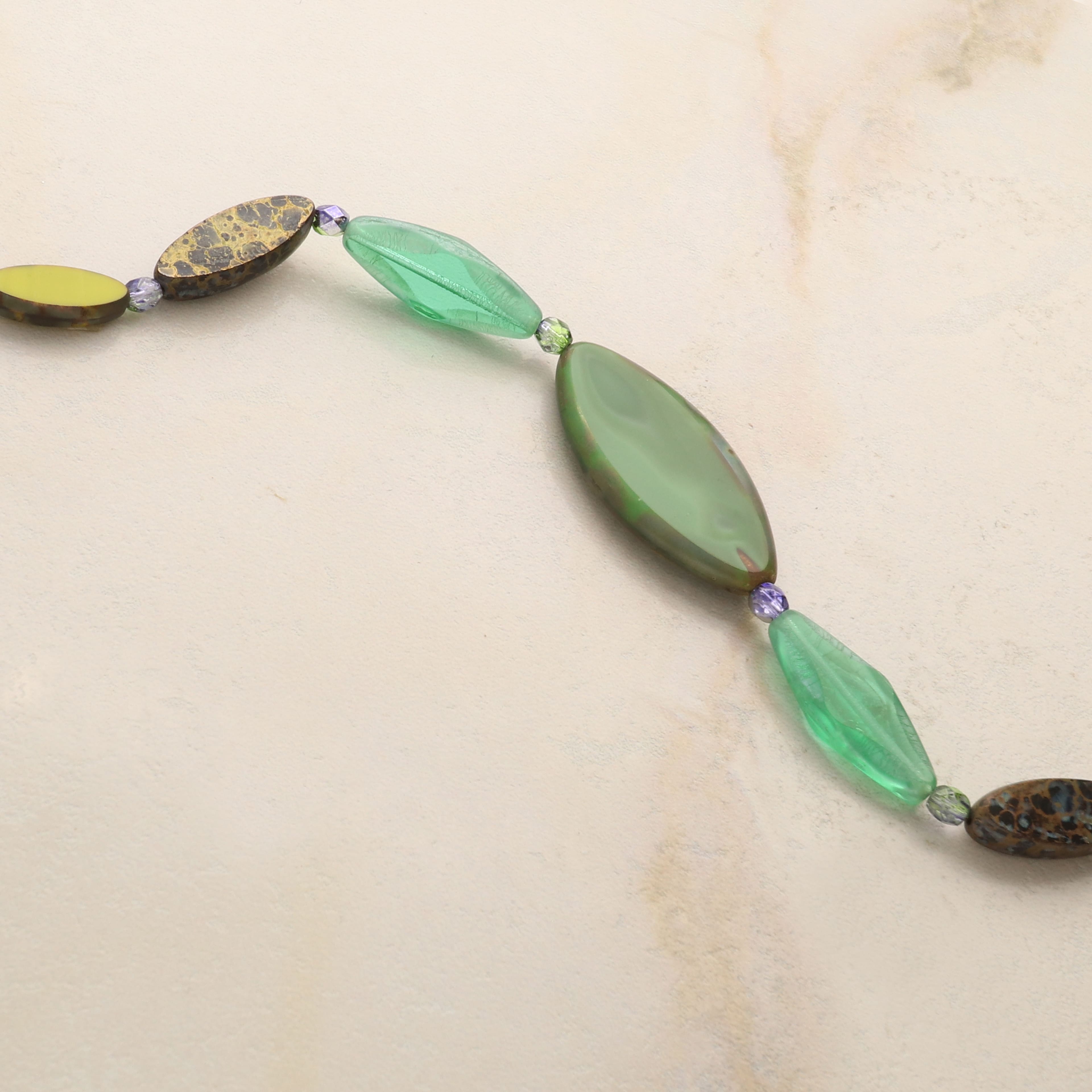 Smooth Green Czech Glass Oval Bead Mix by Bead Landing™