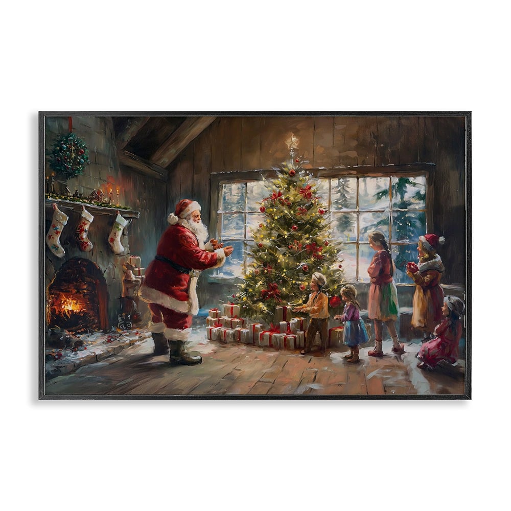 Stupell Industries Christmas Morning Family Framed Giclee Wall Art