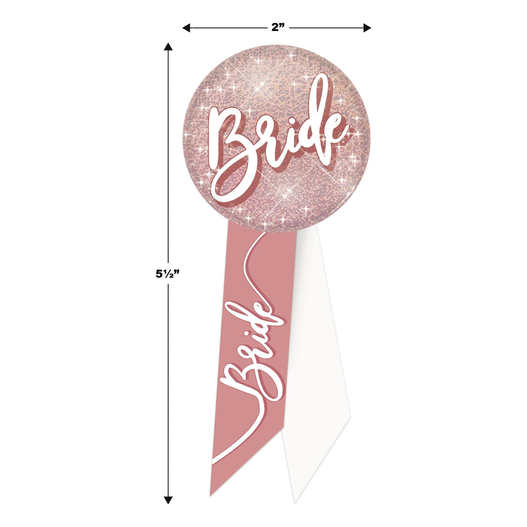Beistle 5.5" Sparkle Bride Rosette Pins, 2ct.