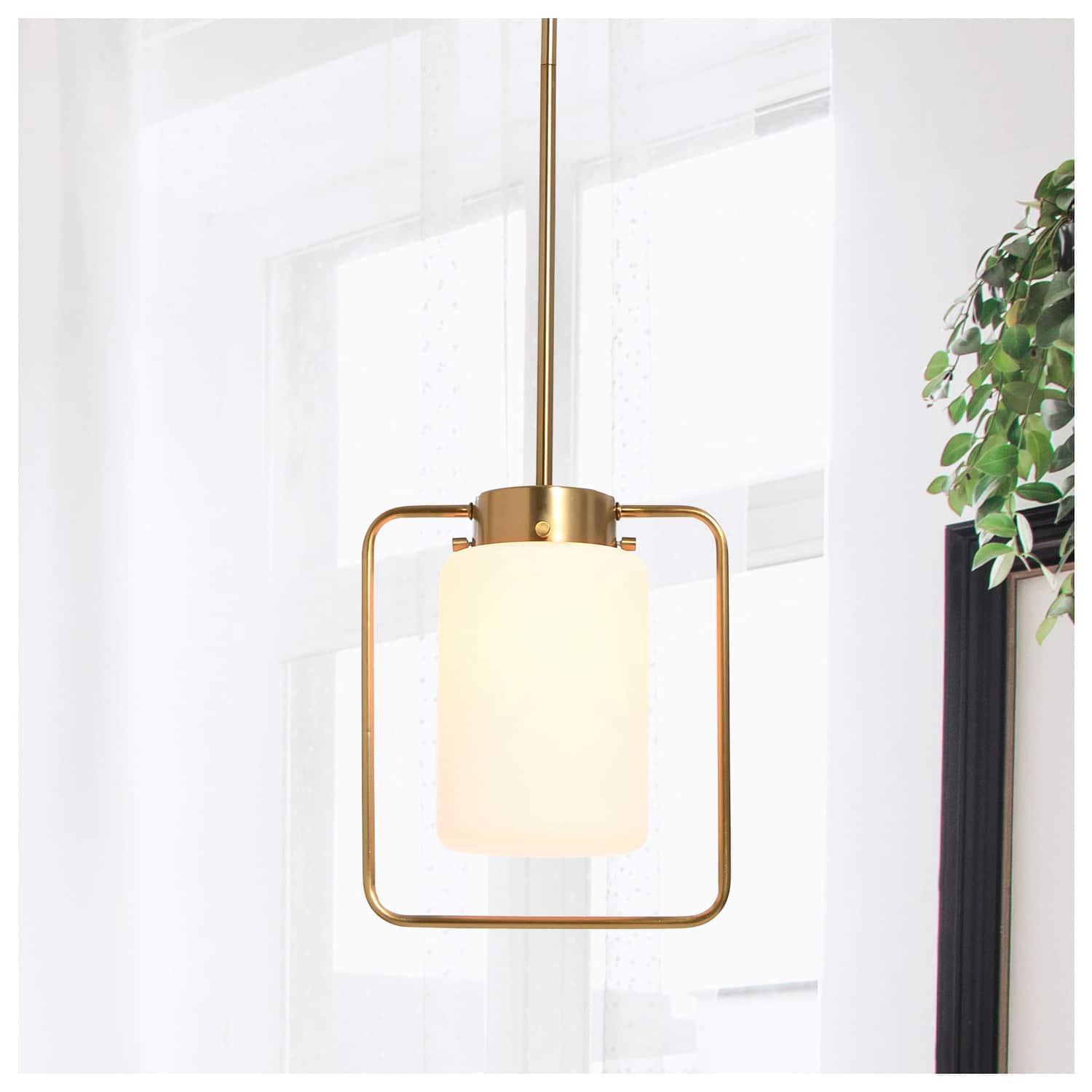 Hello Honey® Robert Stevenson Lighting Ezra Metal & Frosted Glass Convertible Ceiling Light