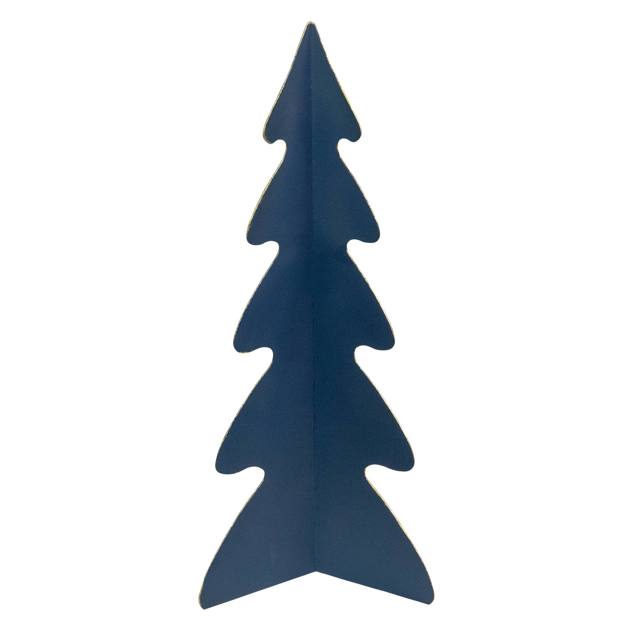 Northlight 15" Blue Triangular Christmas Tree with Curved Edges Decoration