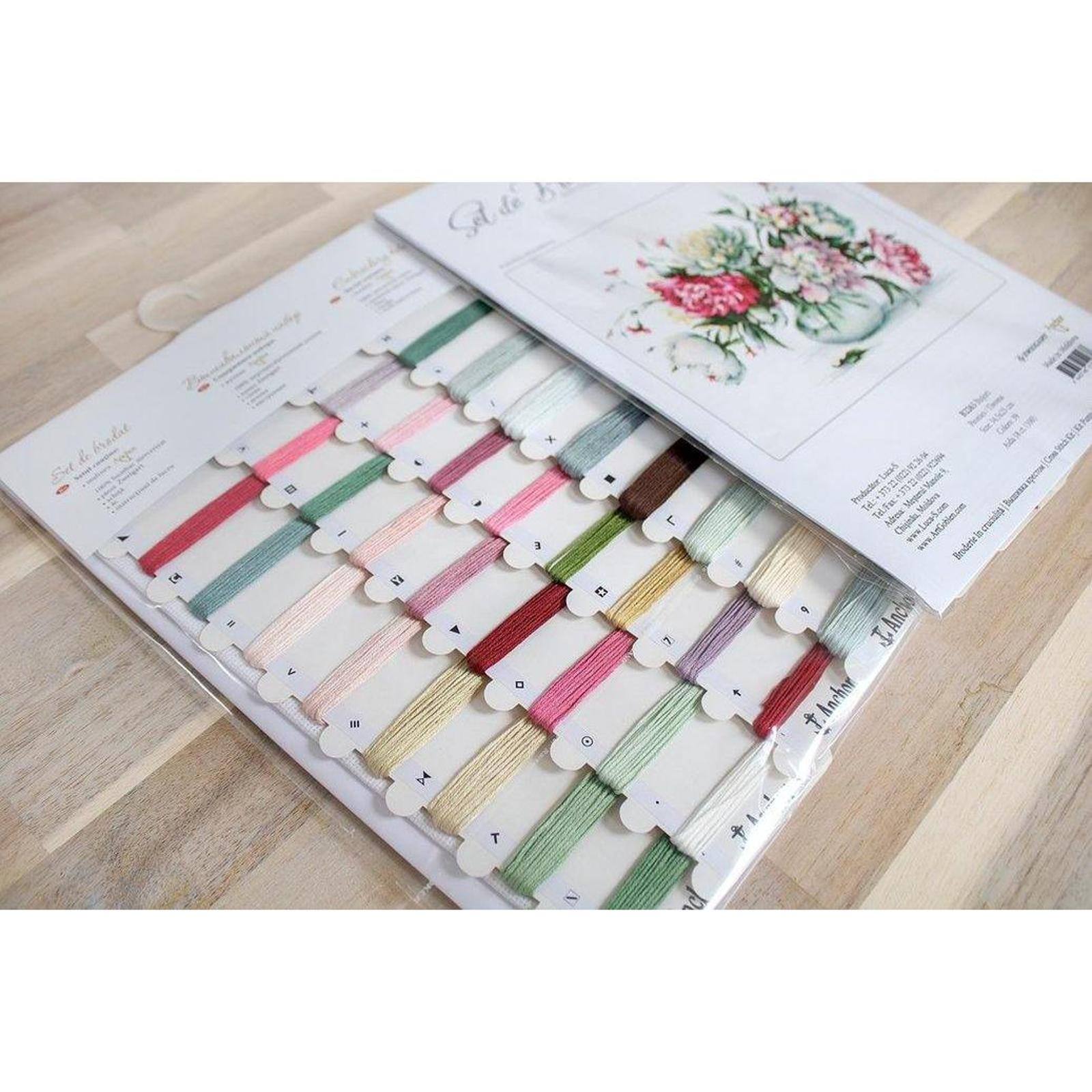 Luca-s Peonies Counted Cross Stitch Kit