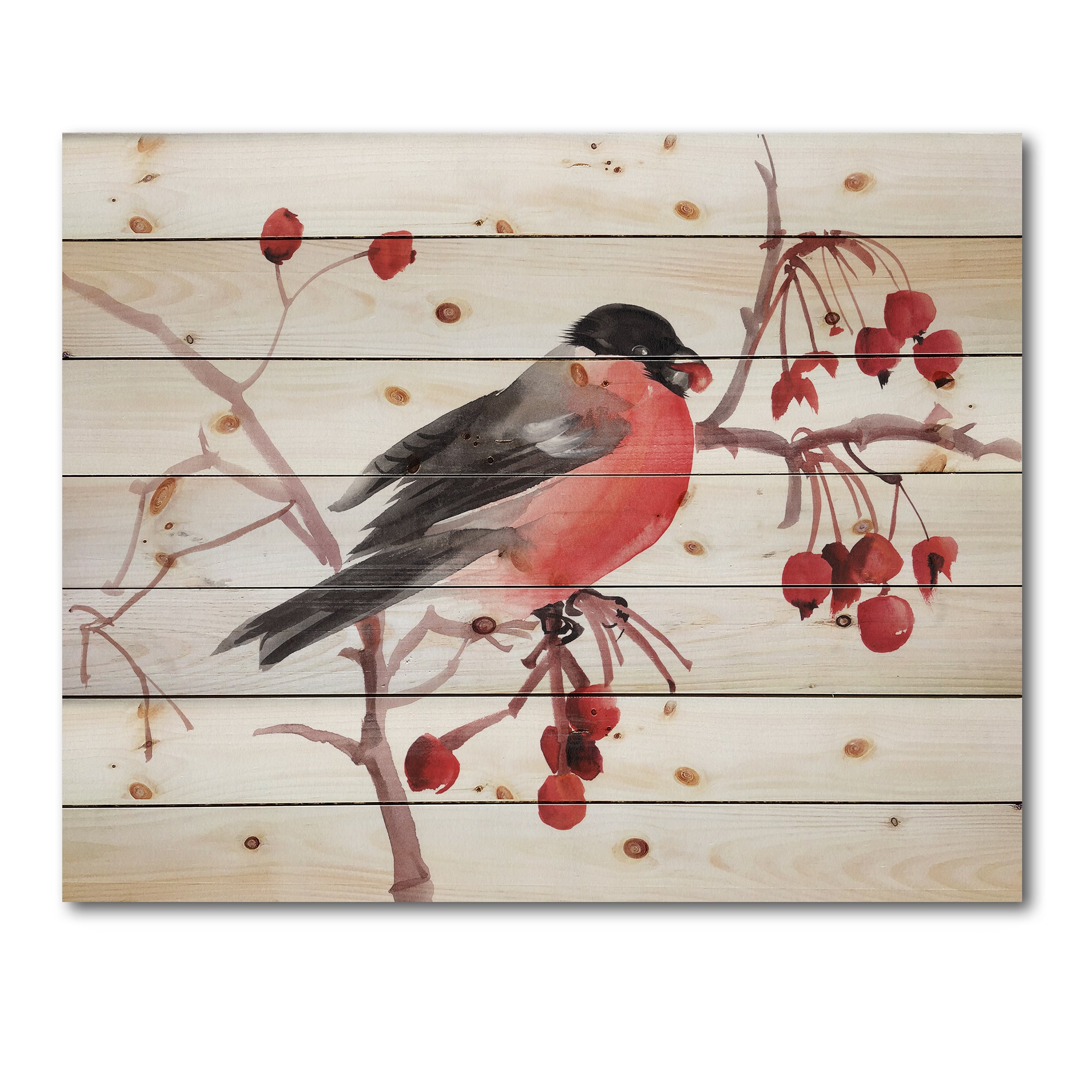 Designart - Bullfinch Bird On A Branch