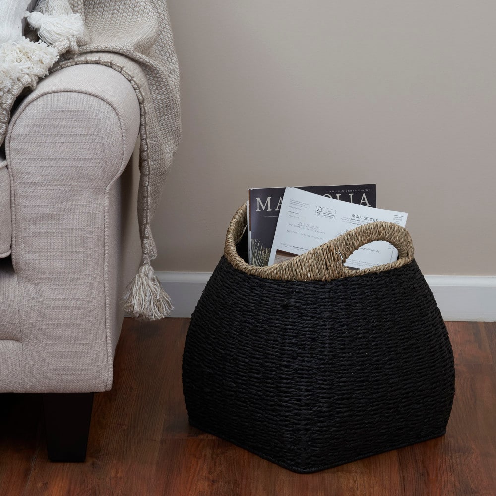 Household Essentials Black Basket with Handles