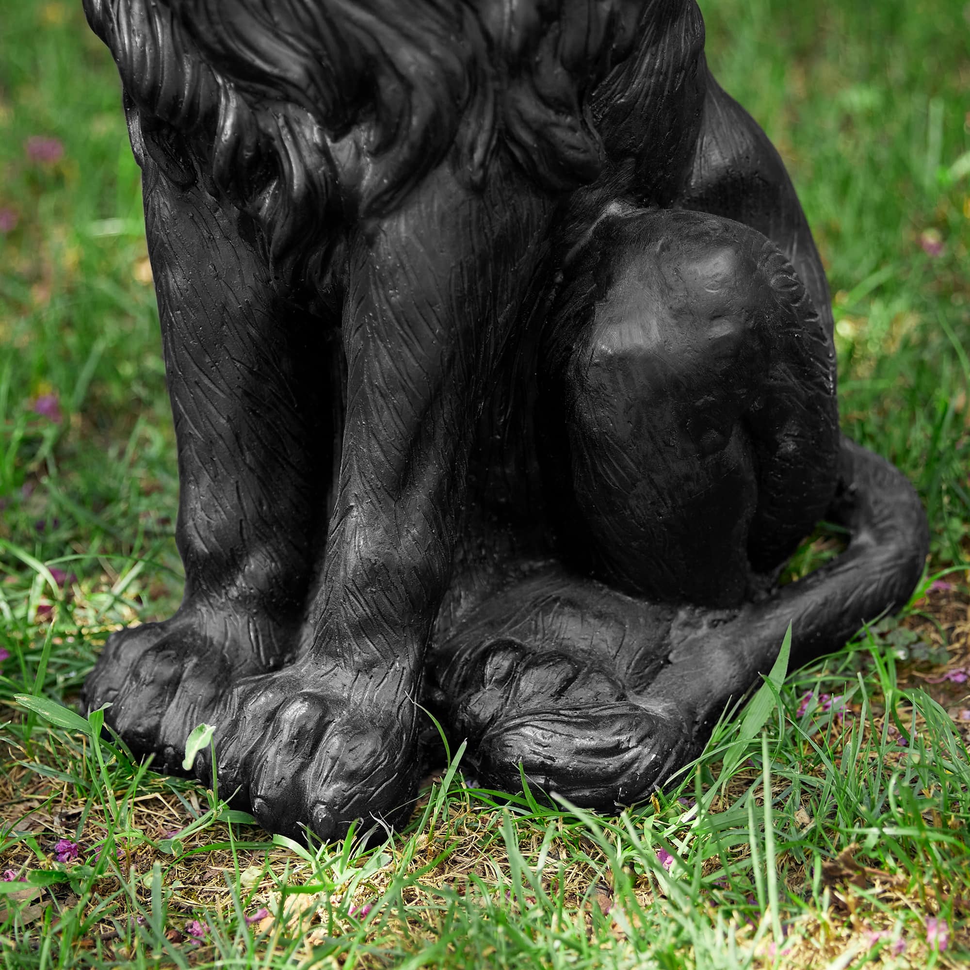 Glitzhome® 27.75" MGO Guardian Sitting Lion Garden Statue