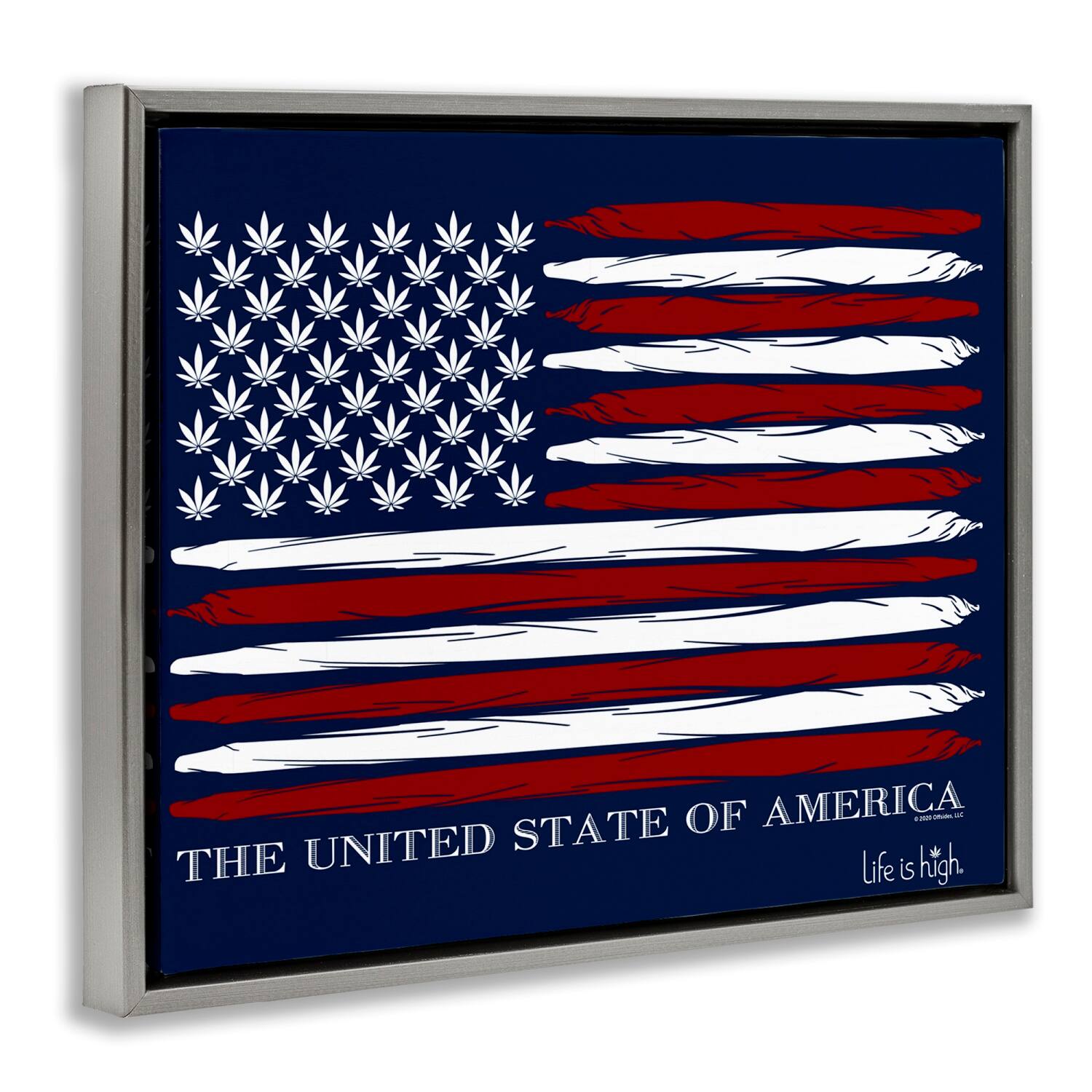 Stupell Industries Herb America Flag Floater Framed Art