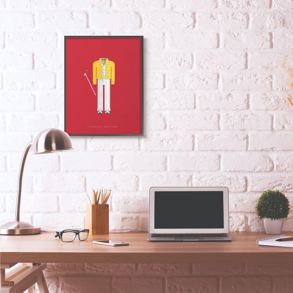Stupell Industries Freddie Mercury Fashion Design Wall Accent with Black Frame