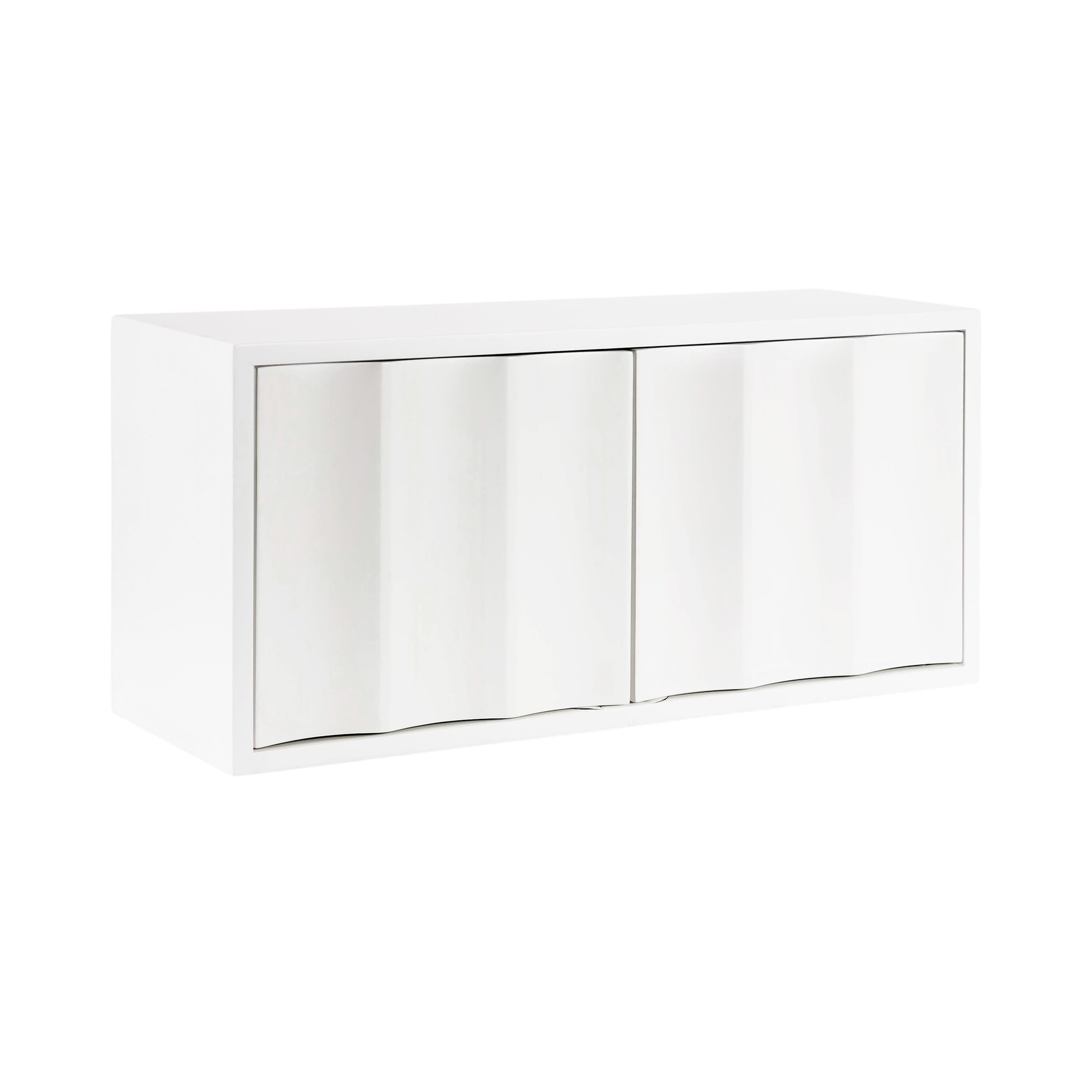 Kate and Laurel White Sartell Scallop Wall Cabinet