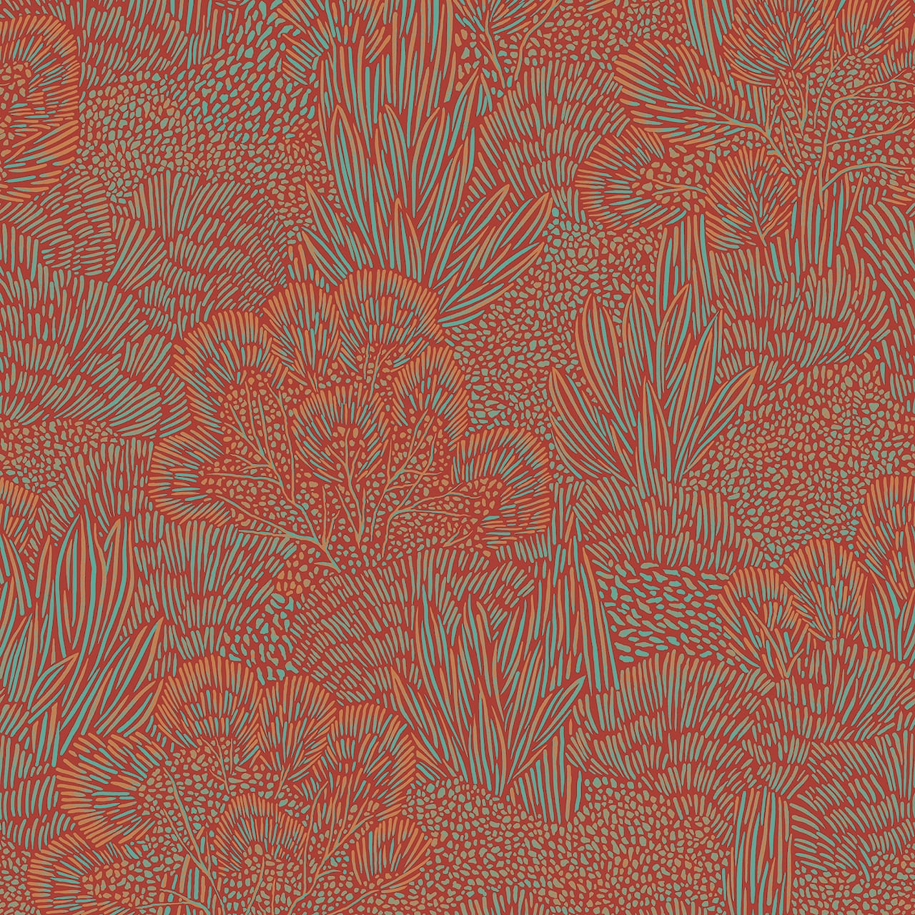 Designs Direct Samba Botanica Wallpaper, Size: Sample, Color: Red and ...