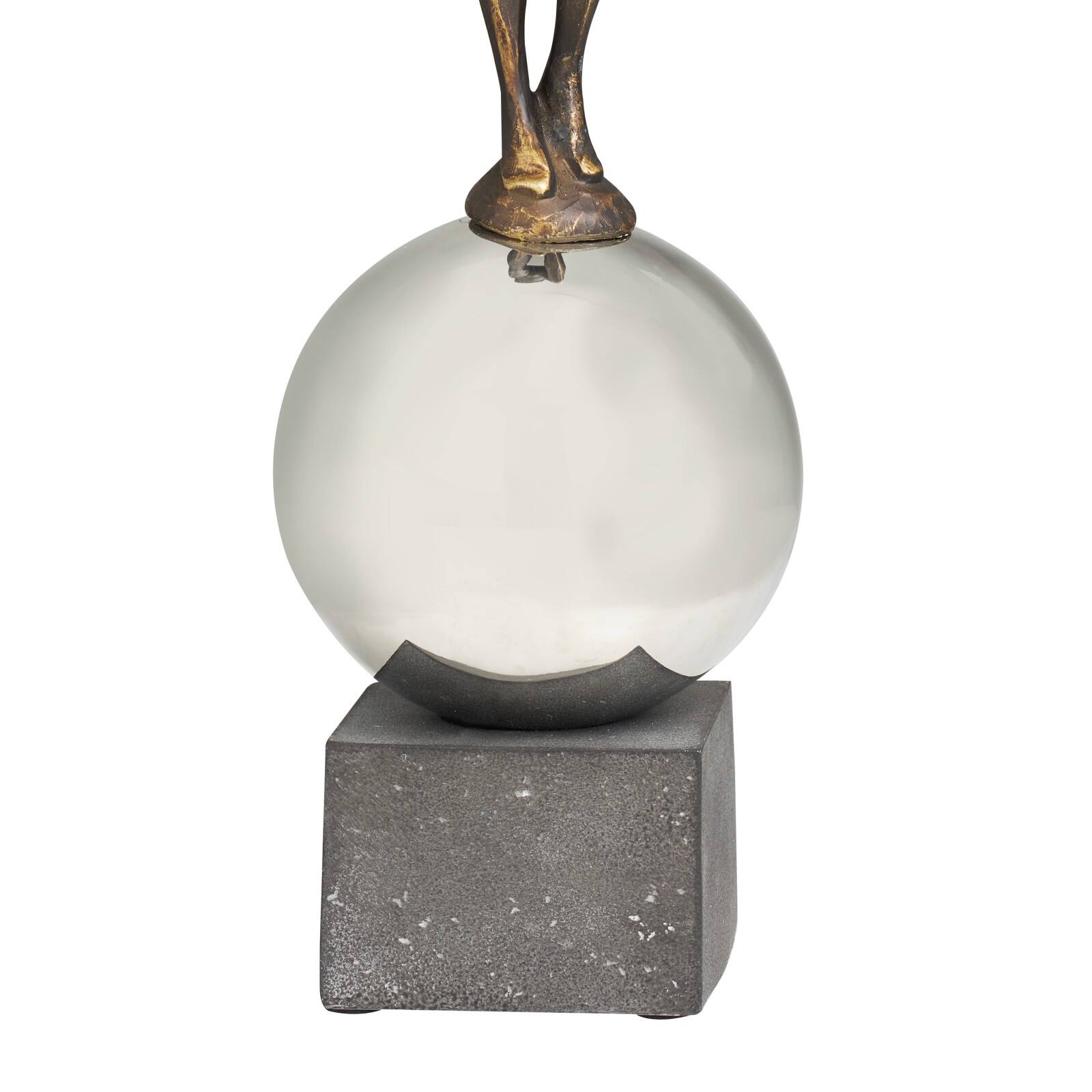 24" Silver Polystone People Sculpture with Stainless Steel Accents