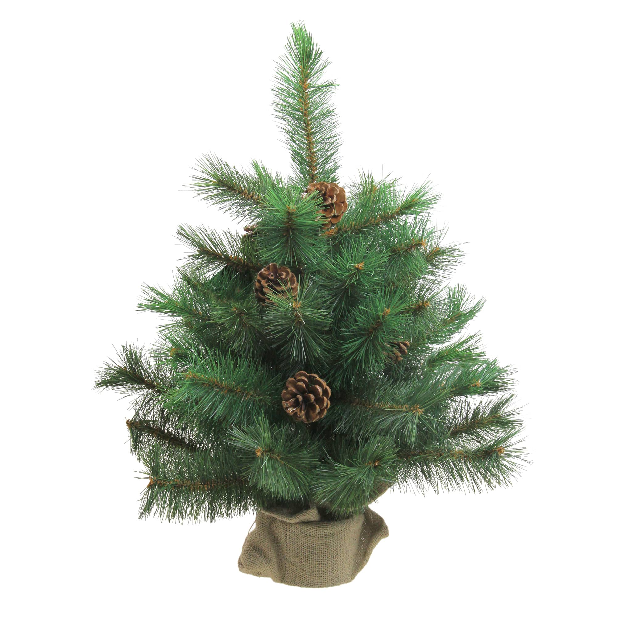 18" Unlit Medium Royal Oregon Pine Artificial Christmas Tree in Burlap Base