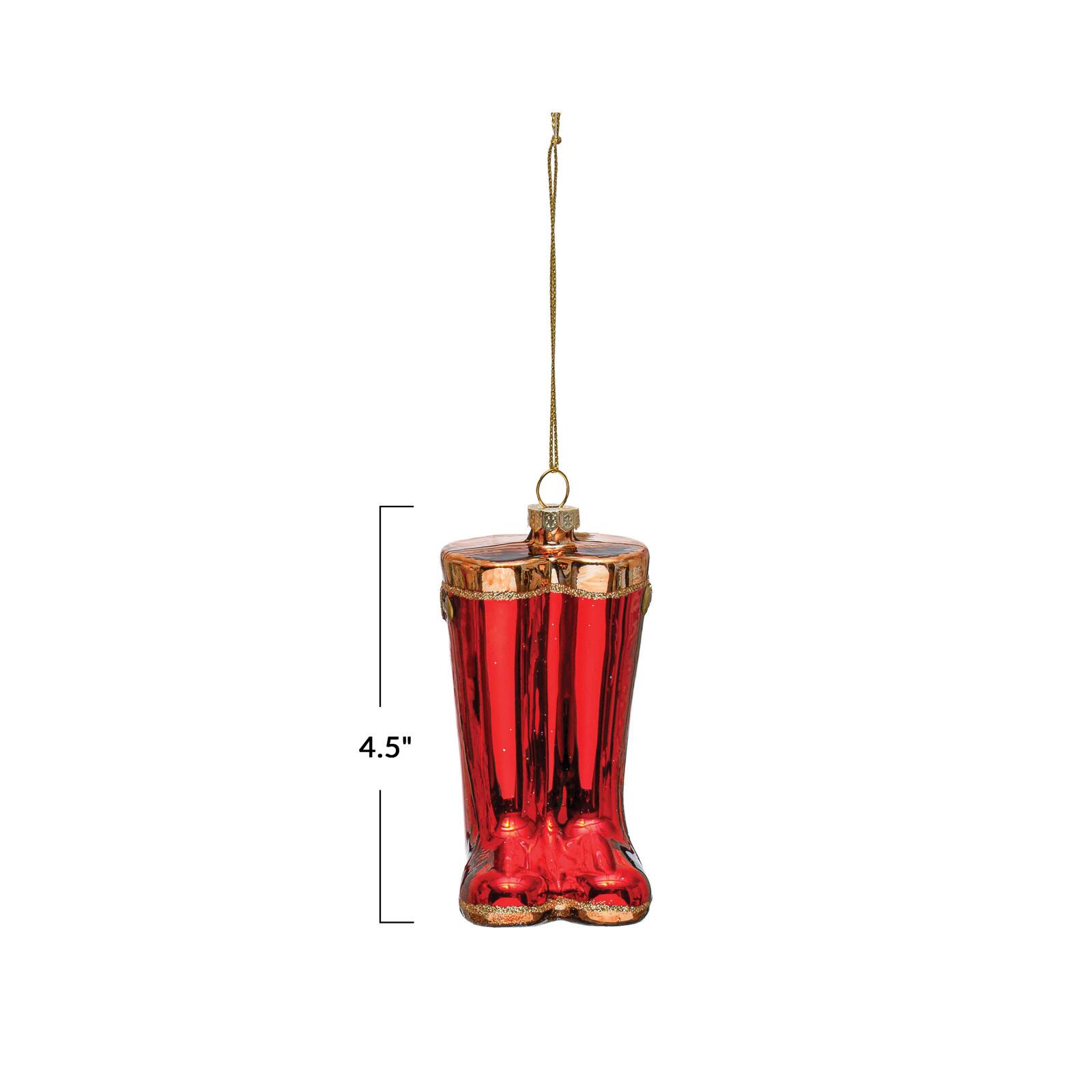 Hello Honey® 4.5" Red Glass Galoshes Ornament