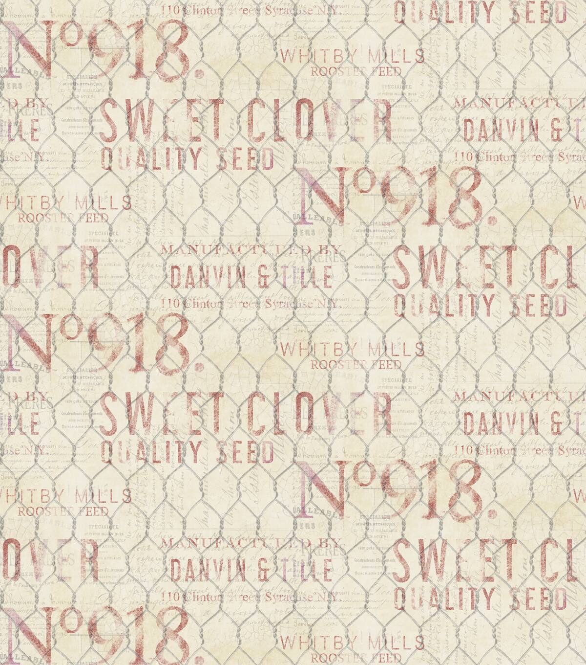 Susan Winget Farmhouse Rooster Chicken Wire Cotton Fabric