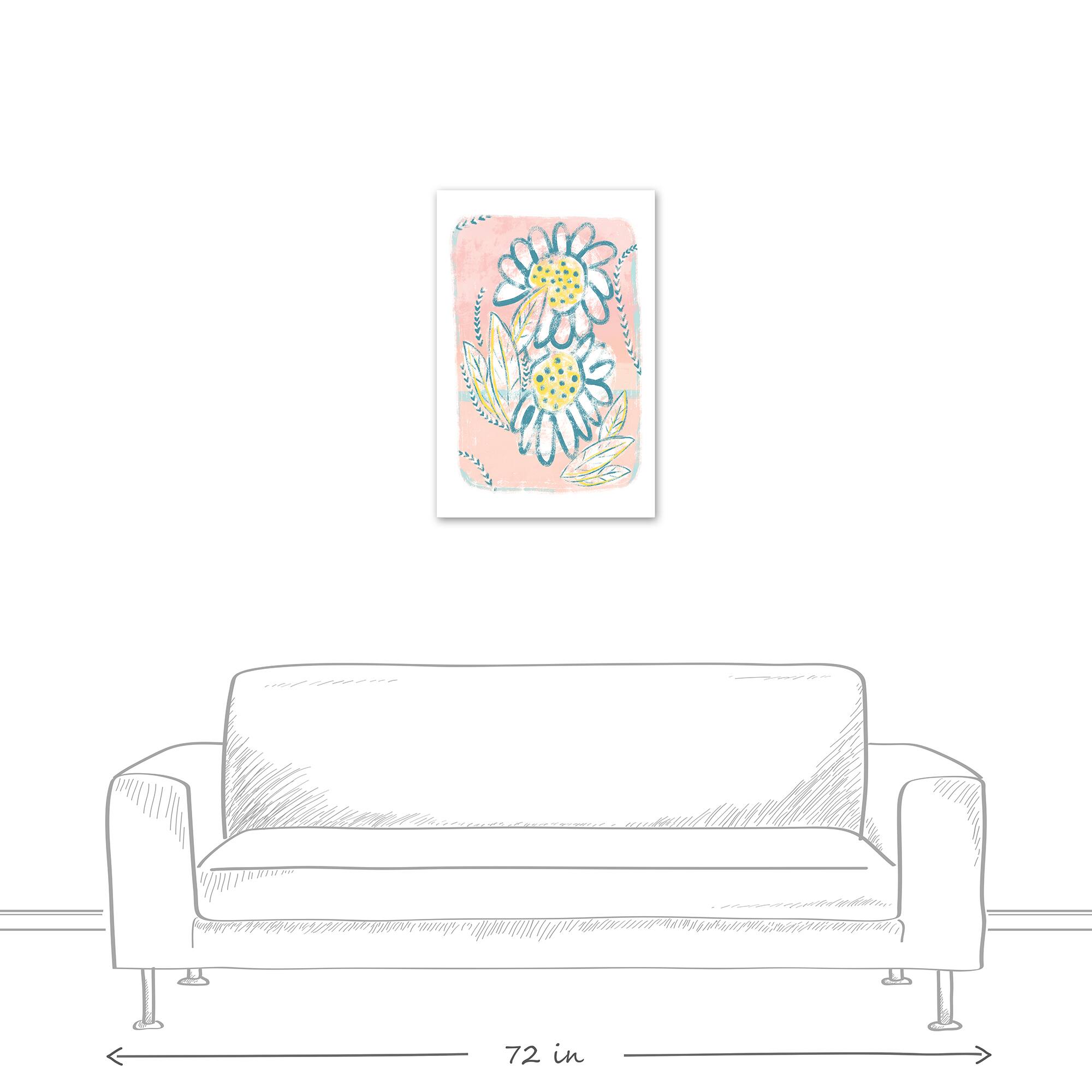 Bright Funky Florals Canvas Wall Art