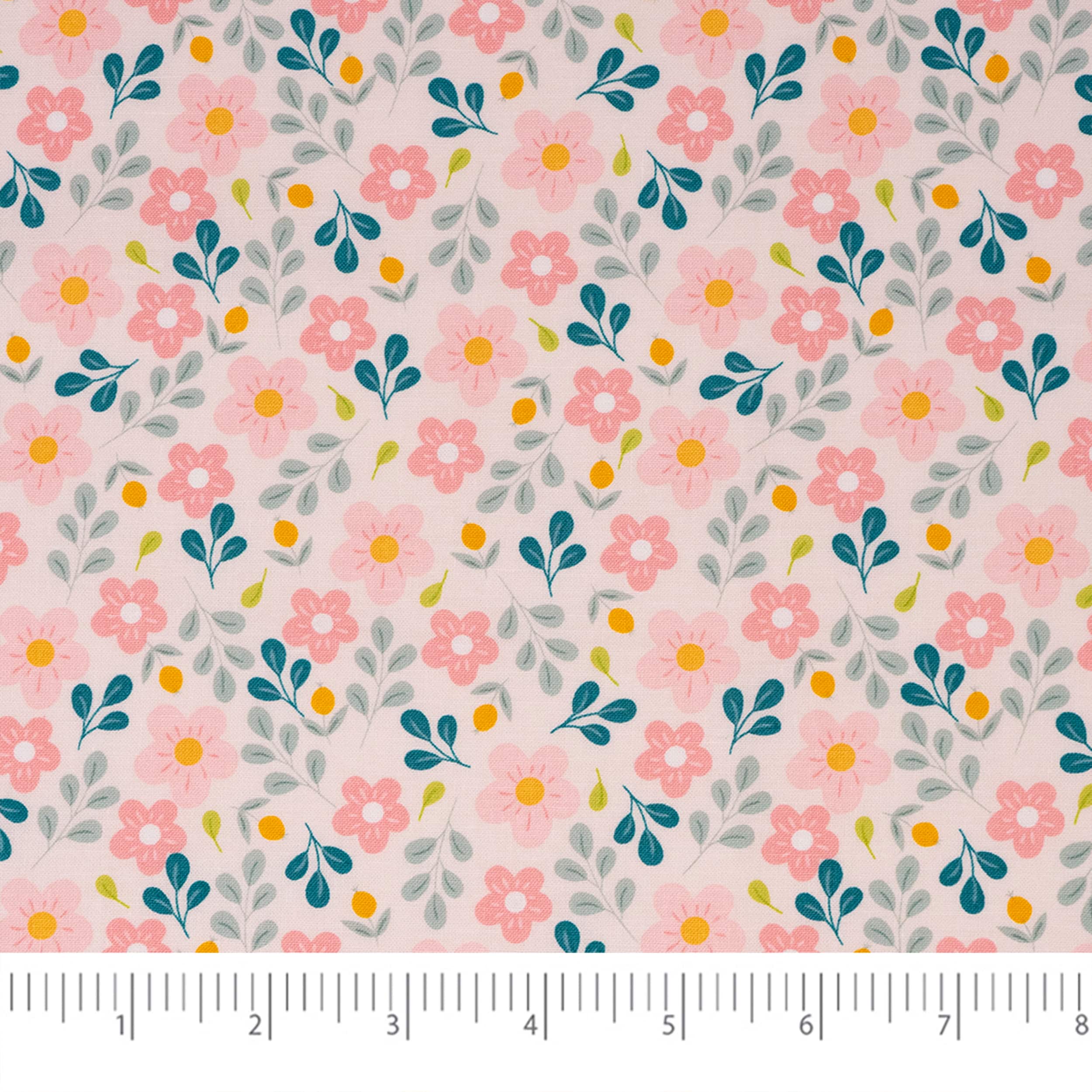 SINGER Delicate Floral Pink Cotton Fabric