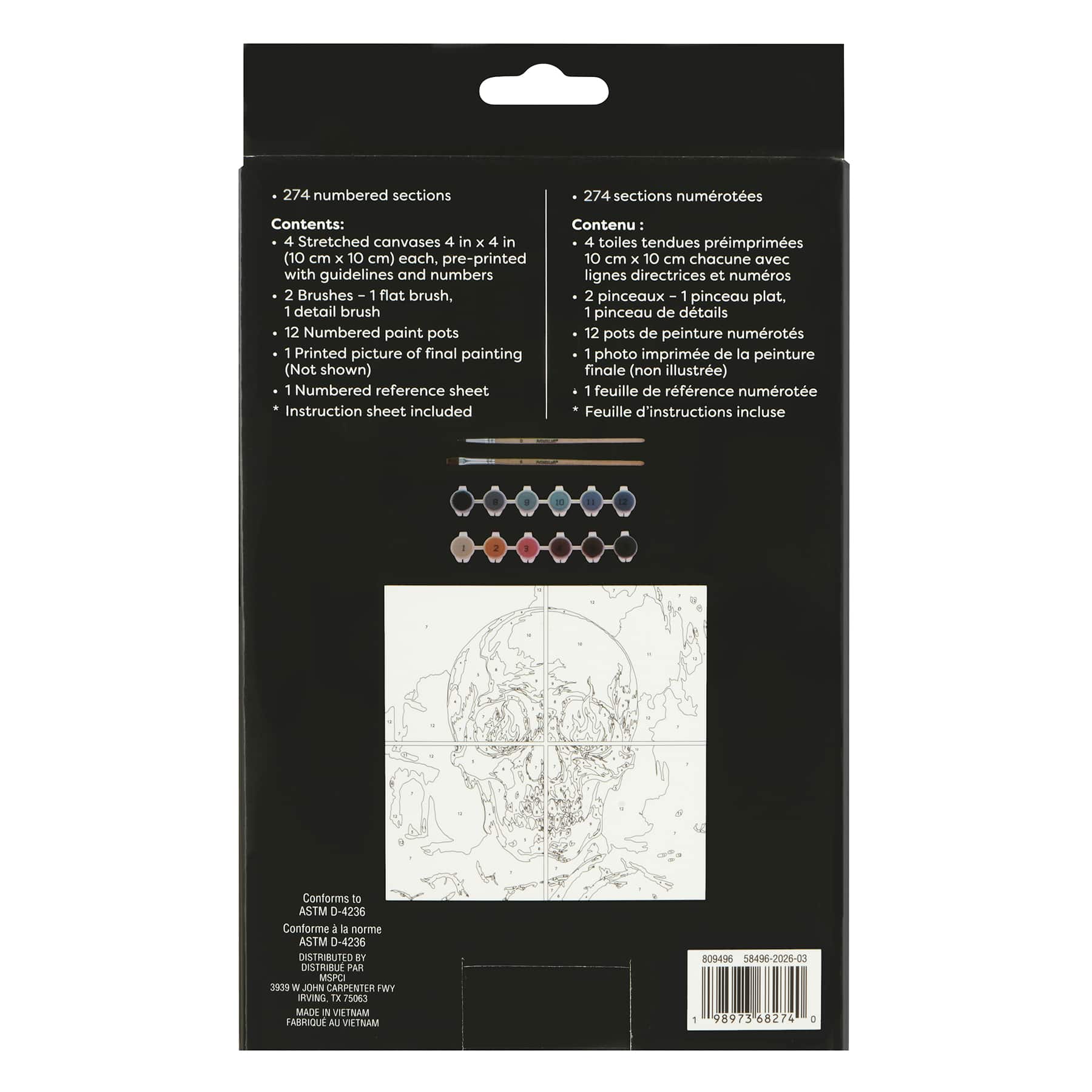 Skull Paint-by-Number Gallery Mini Kit by Artist's Loft®