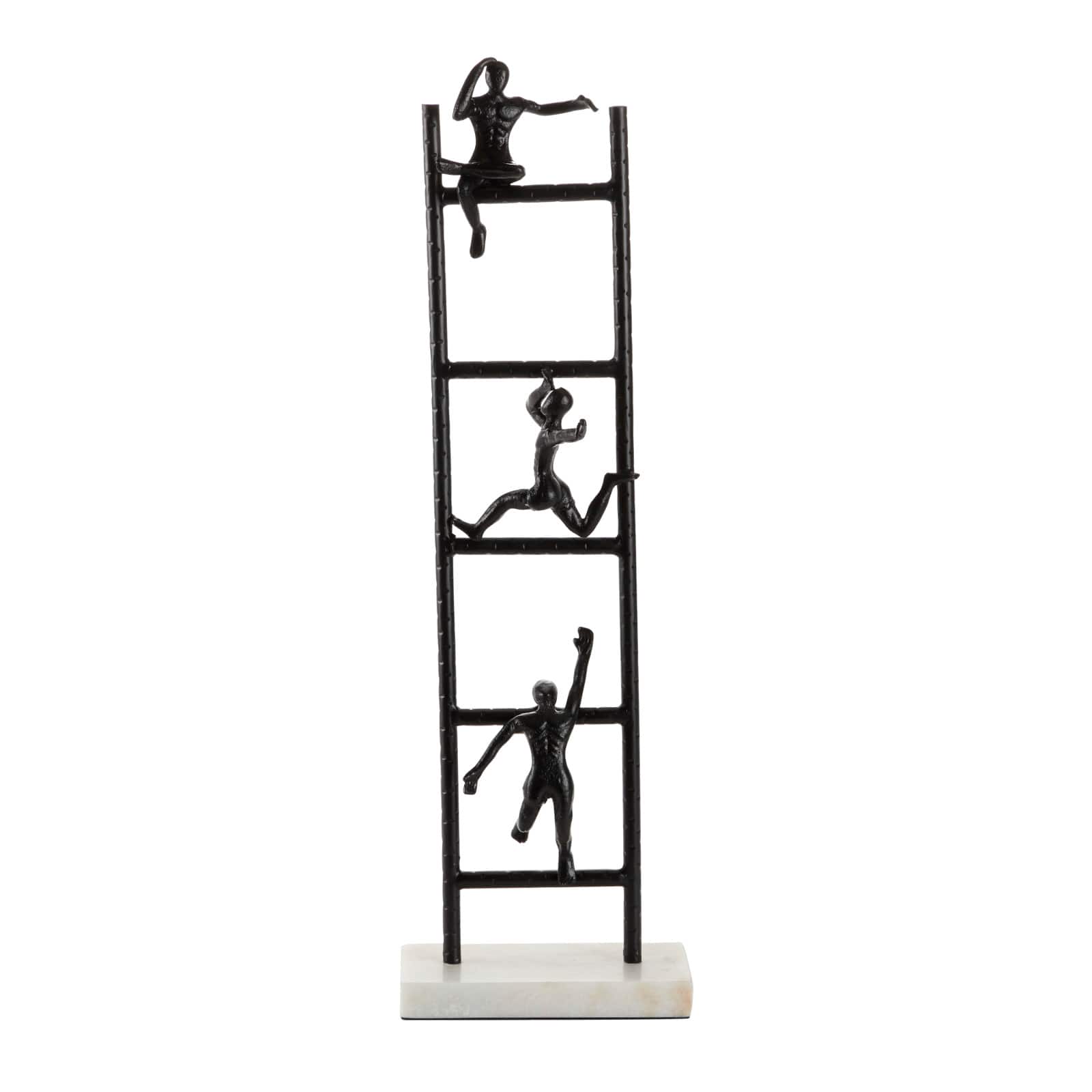 Black Metal Contemporary Sculpture, Geometric 27" x 5" x 9"
