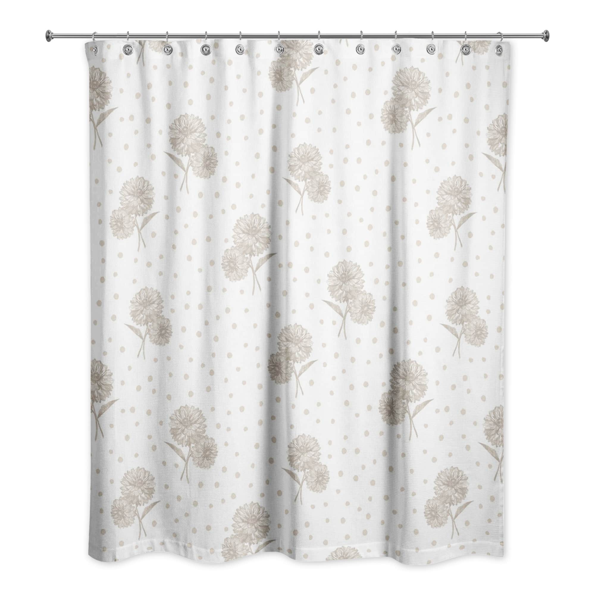 Floral Dots Shower Curtain