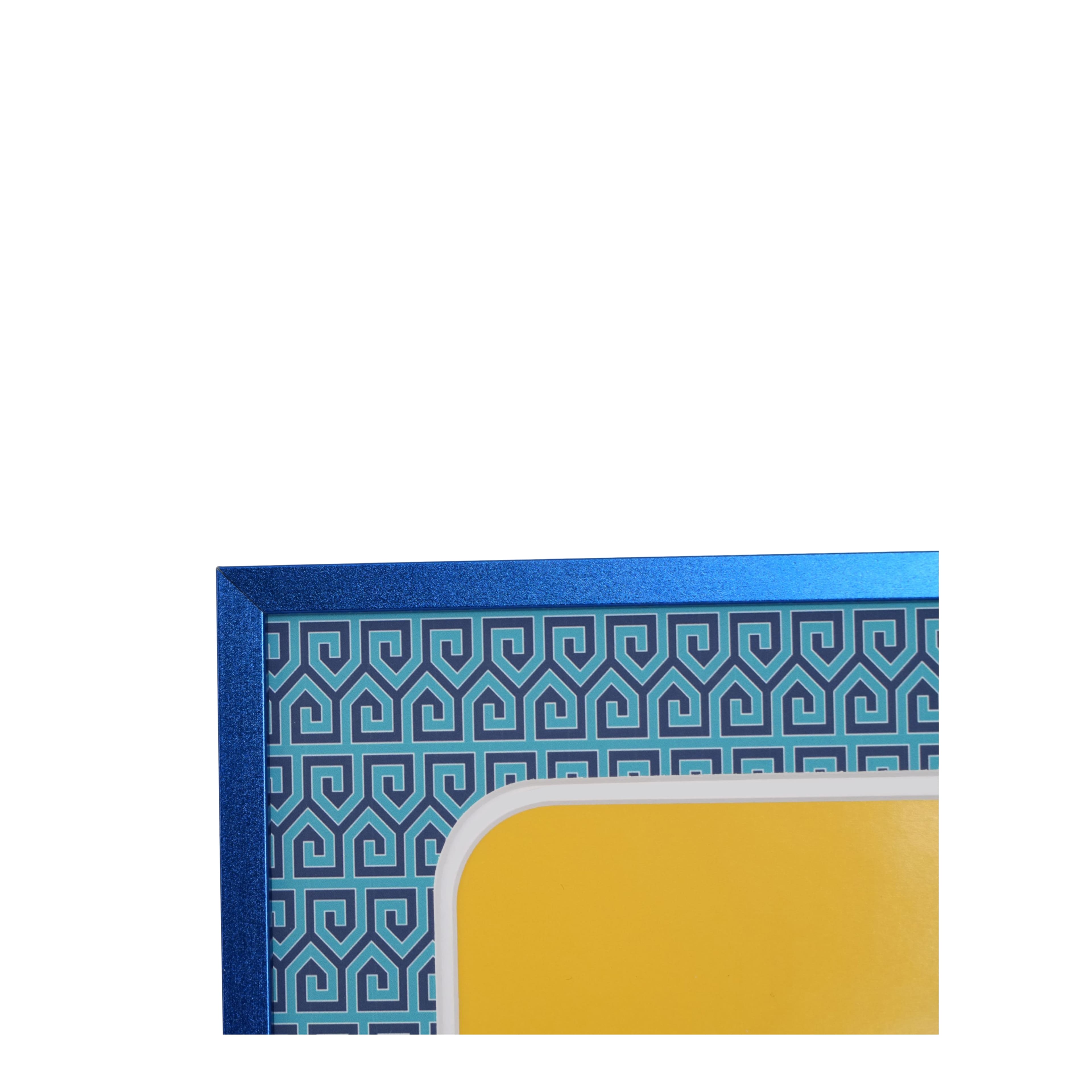 Jonathan Adler x Michaels 4" x 6" Blue & Teal Greek Key Matted Metal Tabletop Frame
