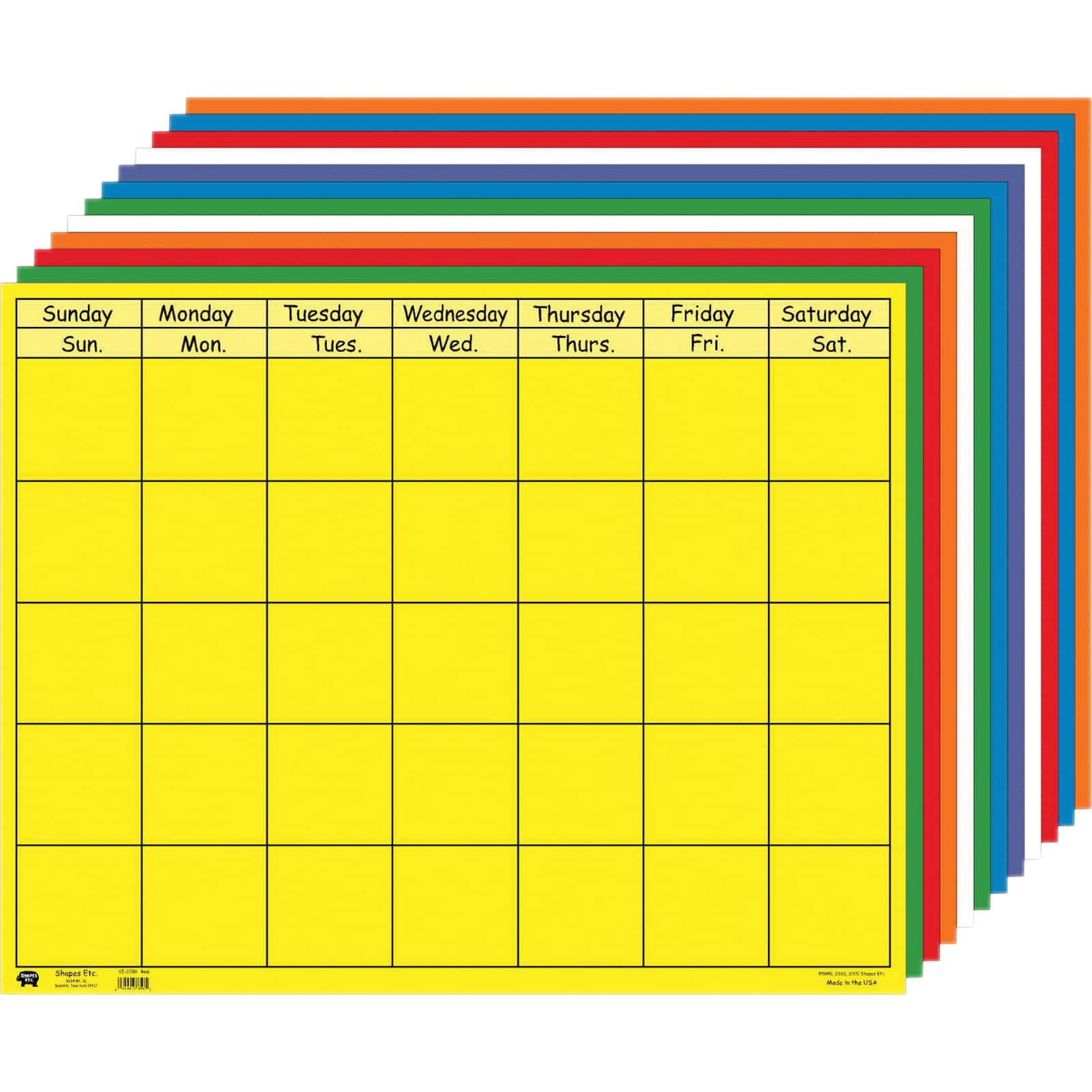 Creative Shapes Etc™ Horizontal Calendar Set, 12ct.