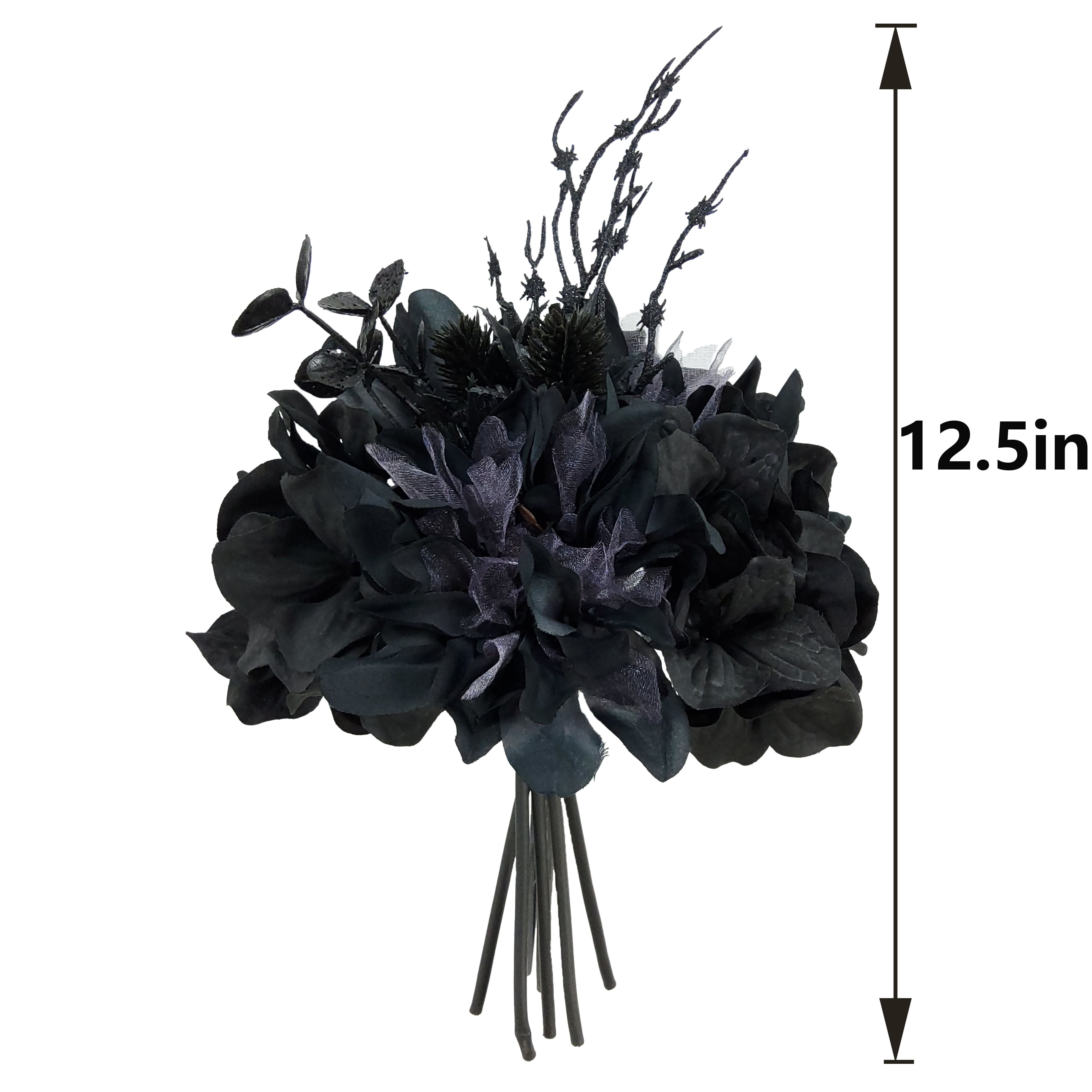12" Black Hydrangea & Dahlia Mix Bouquet by Ashland®