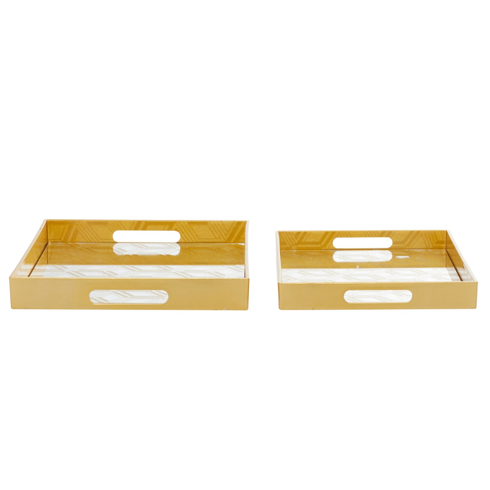 CosmoLiving by Cosmopolitan Gold Plastic Glam Tray Set