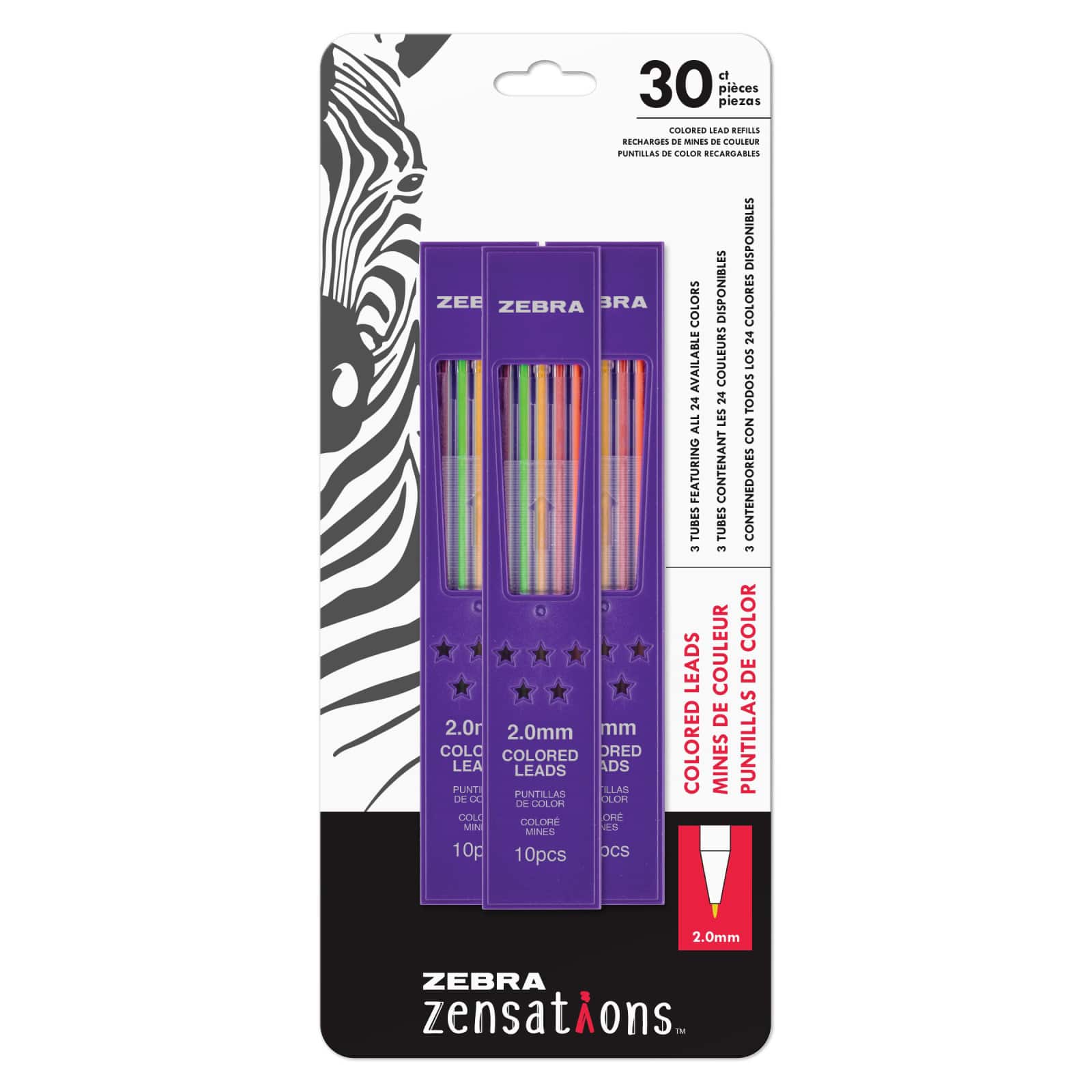 Zebra Zensations™ Colored Mechanical Lead Refills, 30ct.
