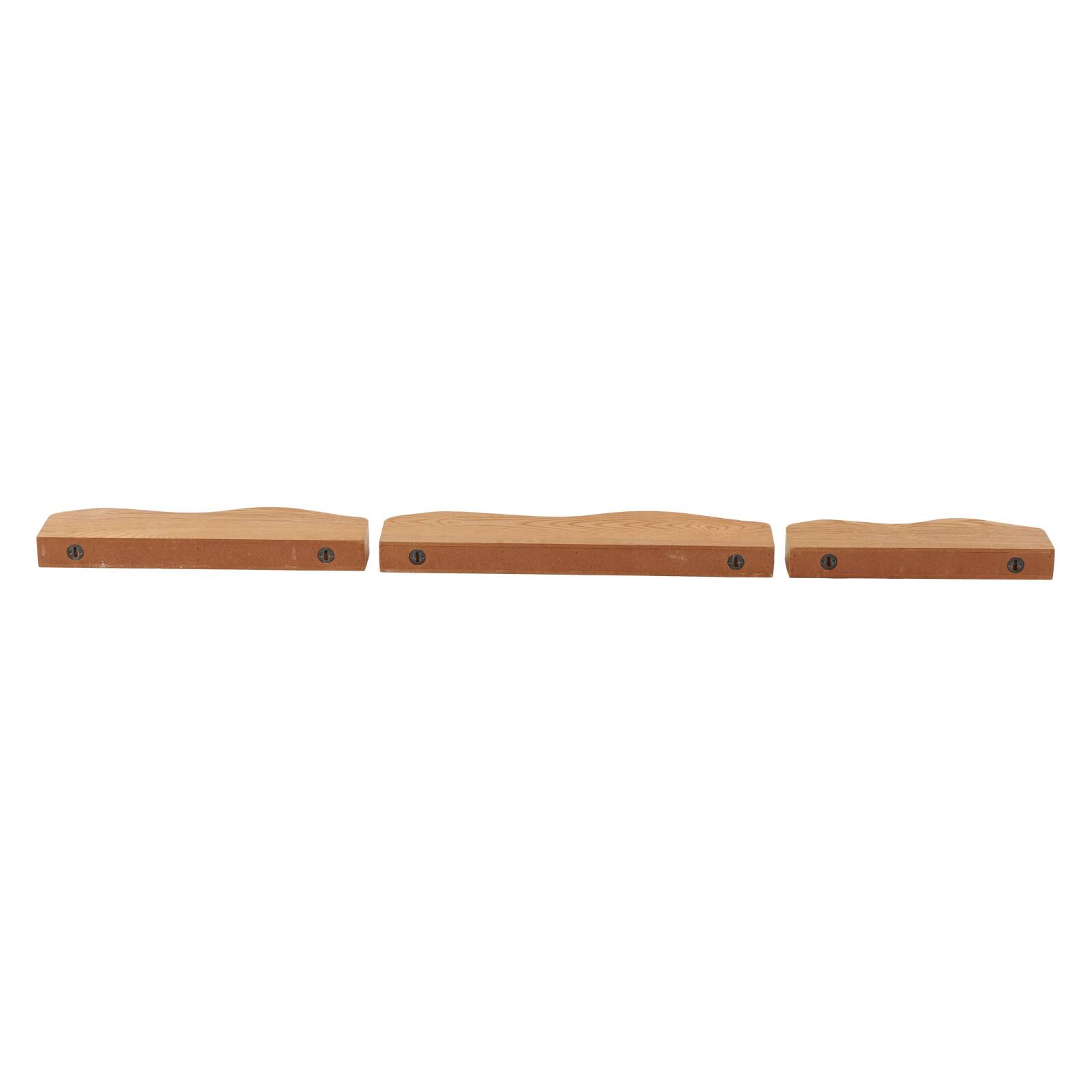 Brown Handmade Wooden Wall Floating Shelf Set