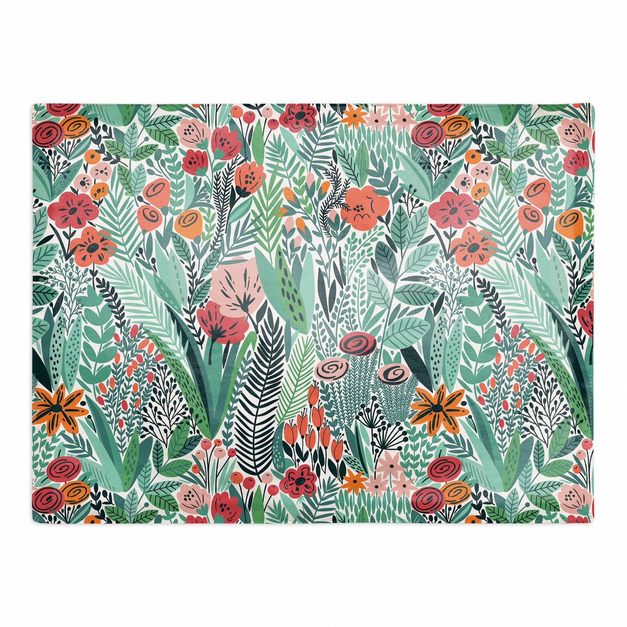 Lush Floral Pattern 18" x 14" Cotton Twill Placemat