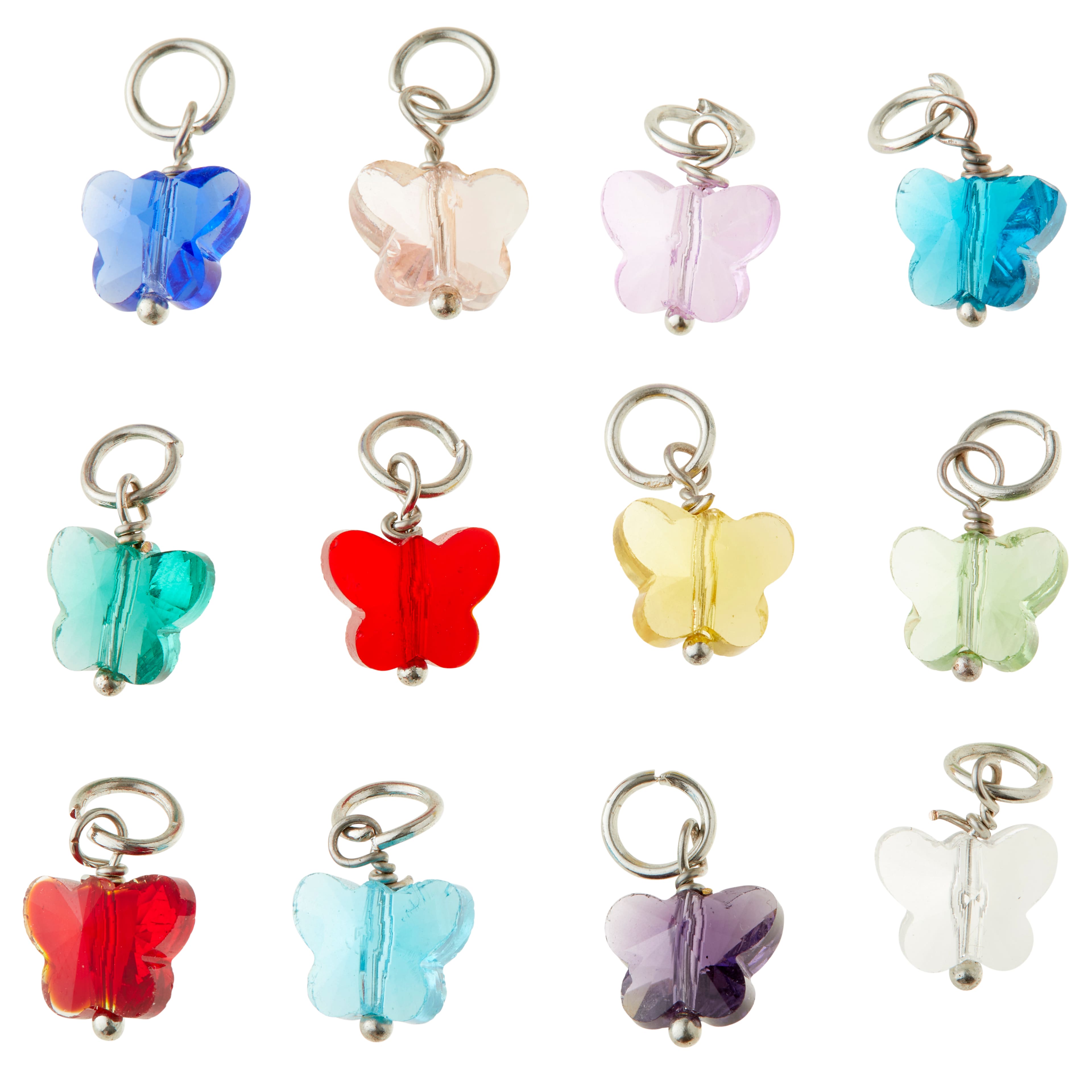 12 Packs: 12 ct. (144 total) Multicolored Rhodium Butterfly Charms by Bead Landing™