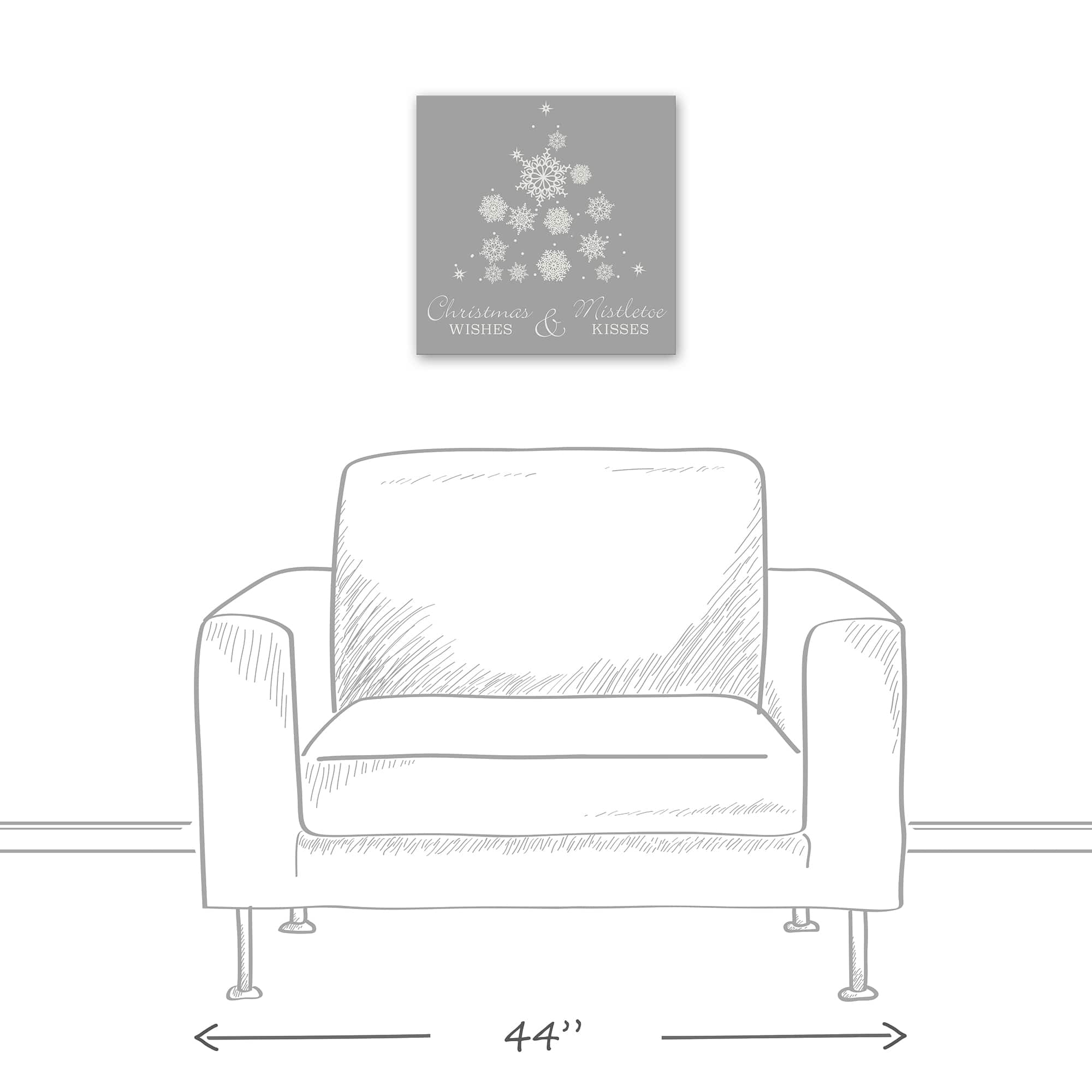 Snowflake Christmas Tree Canvas Wall Art