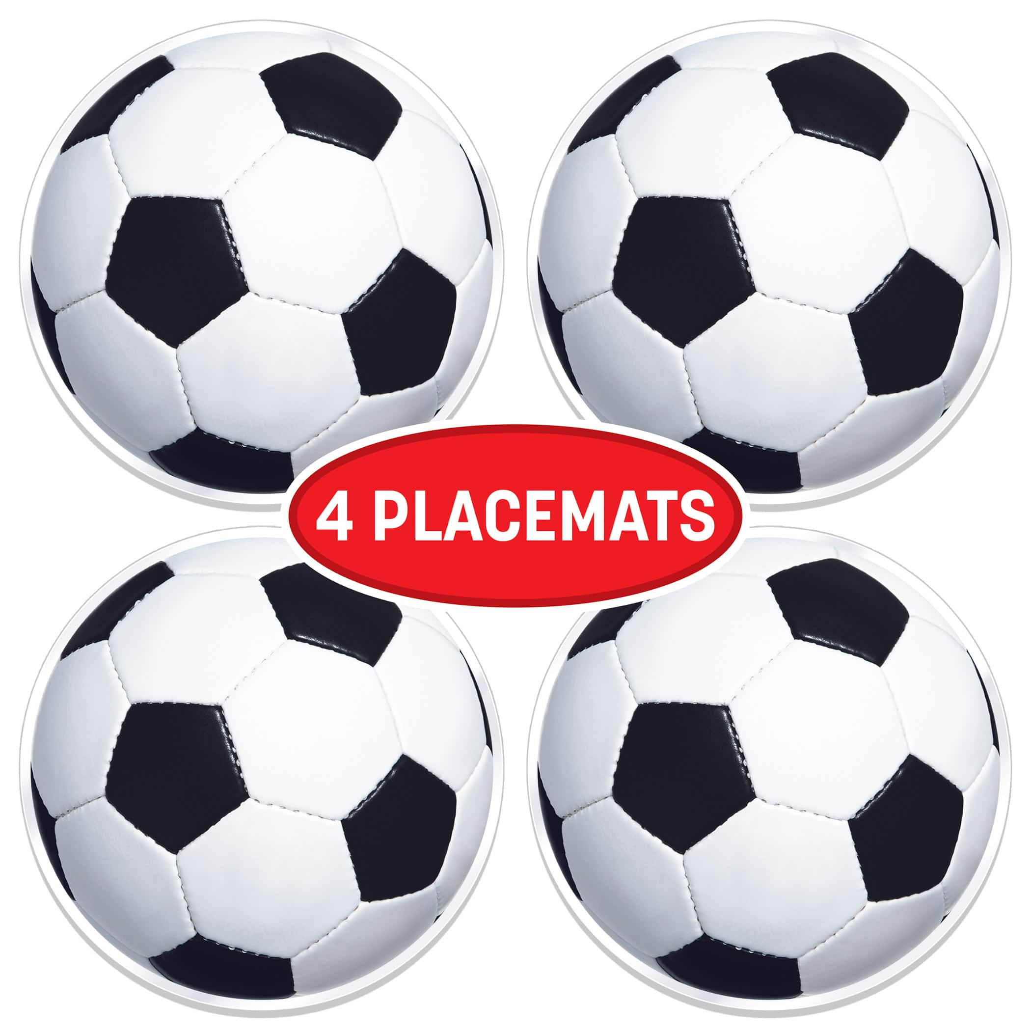 Beistle 13" Soccer Ball Plastic Placemats, 4ct.