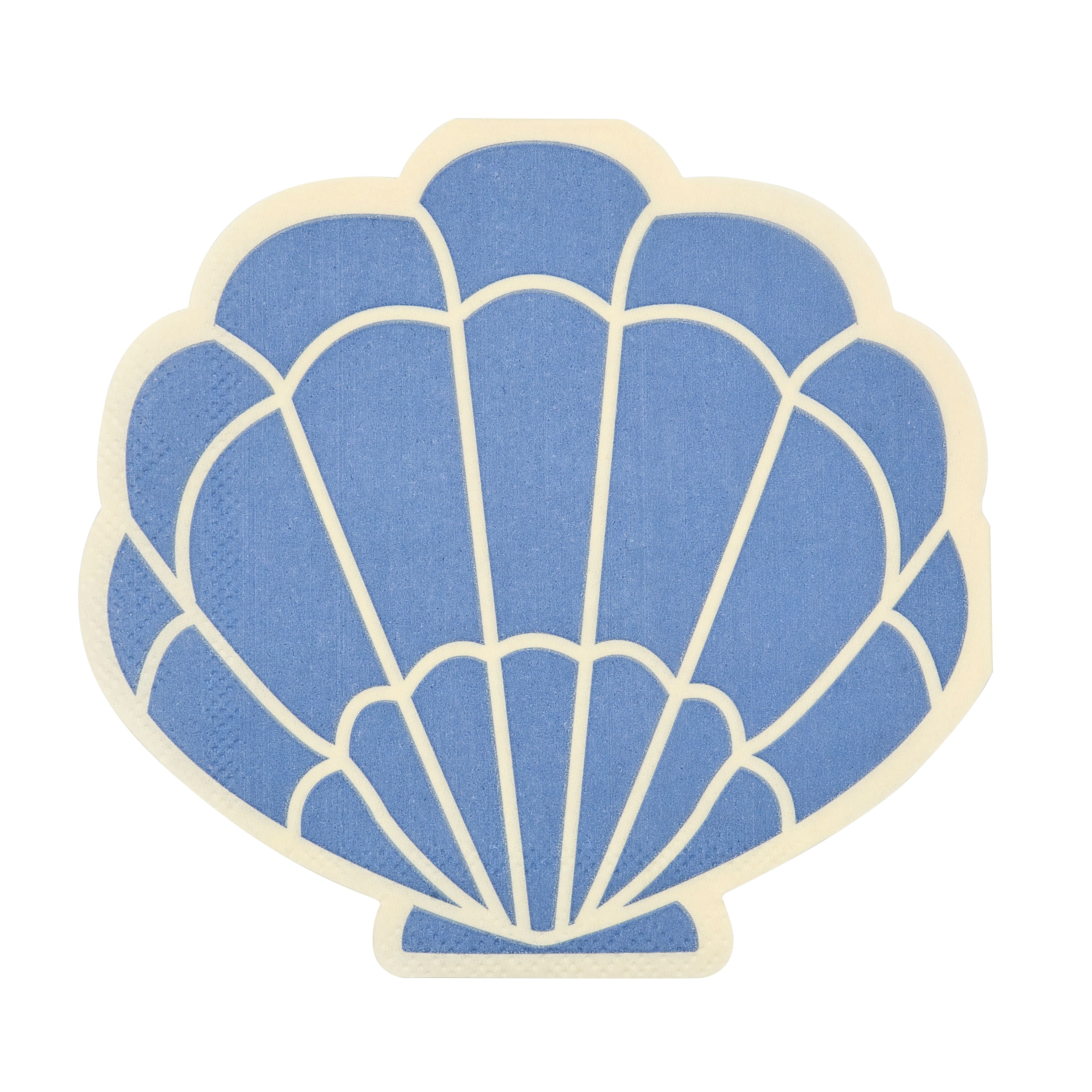 Modern Coast Seashell Shaped Beverage Napkins, 20ct. by Celebrate It™