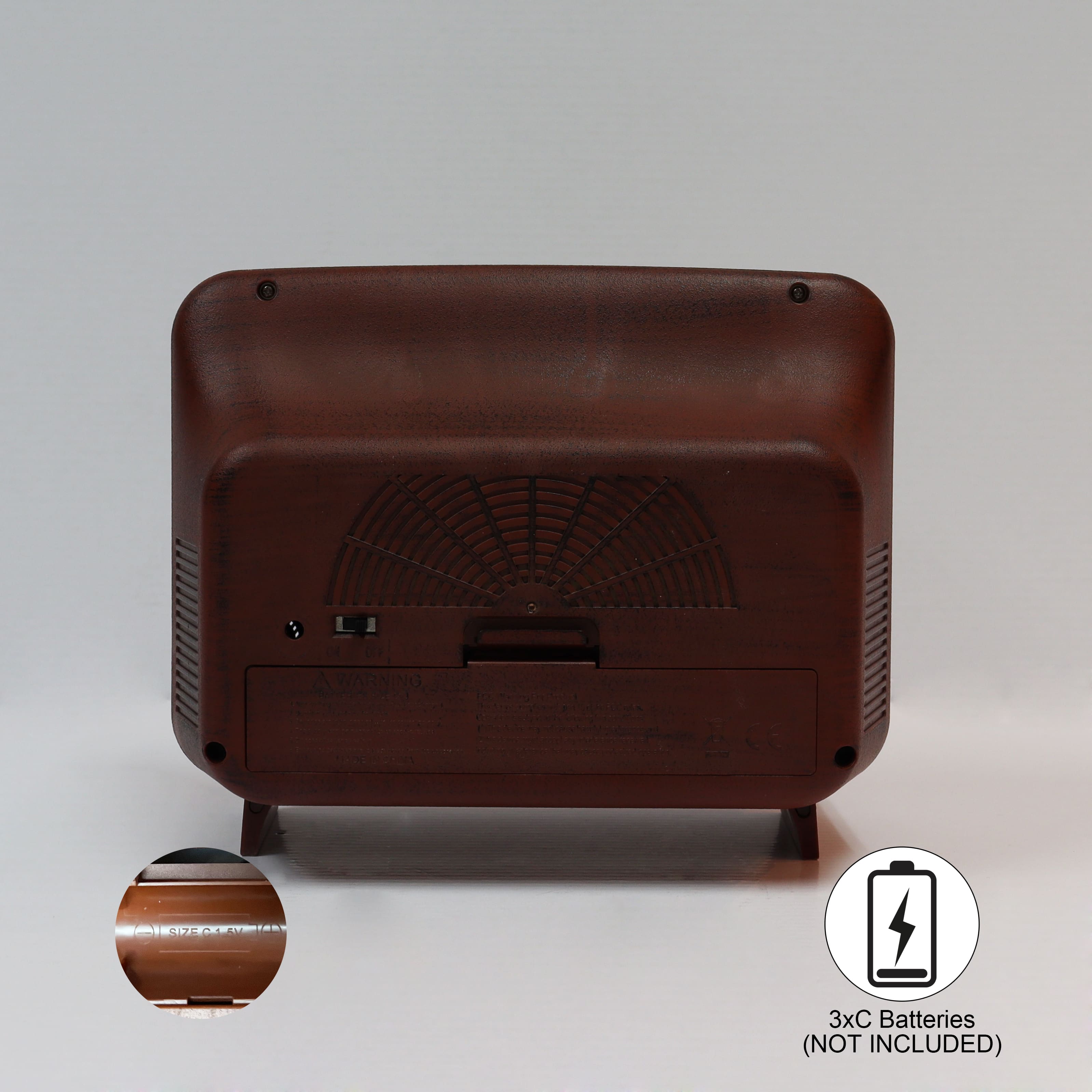 Moments in Time 6.7" Brown Retro TV with Village Scene Décor