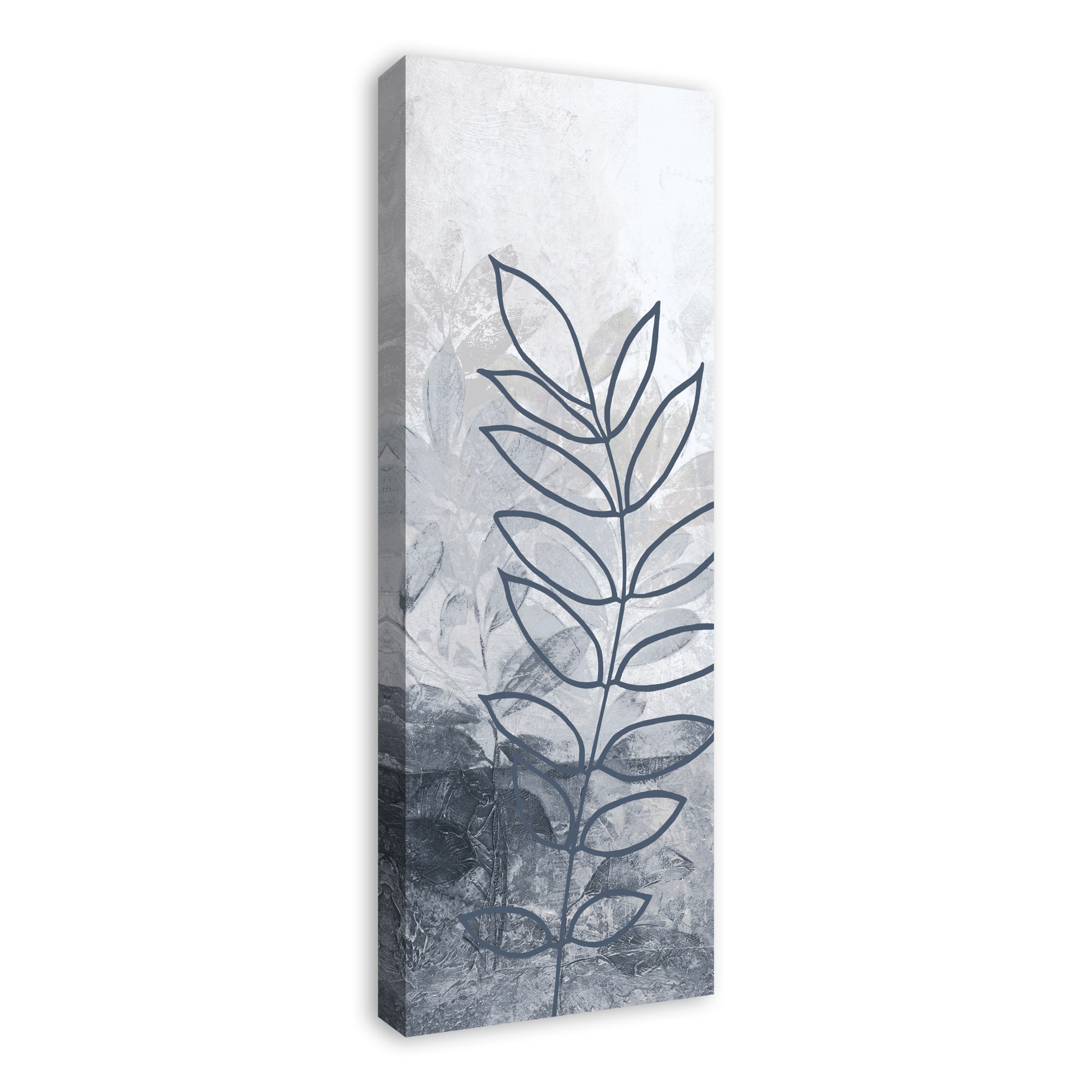 Ferns In Blue 12" x 36" Canvas Wall Art