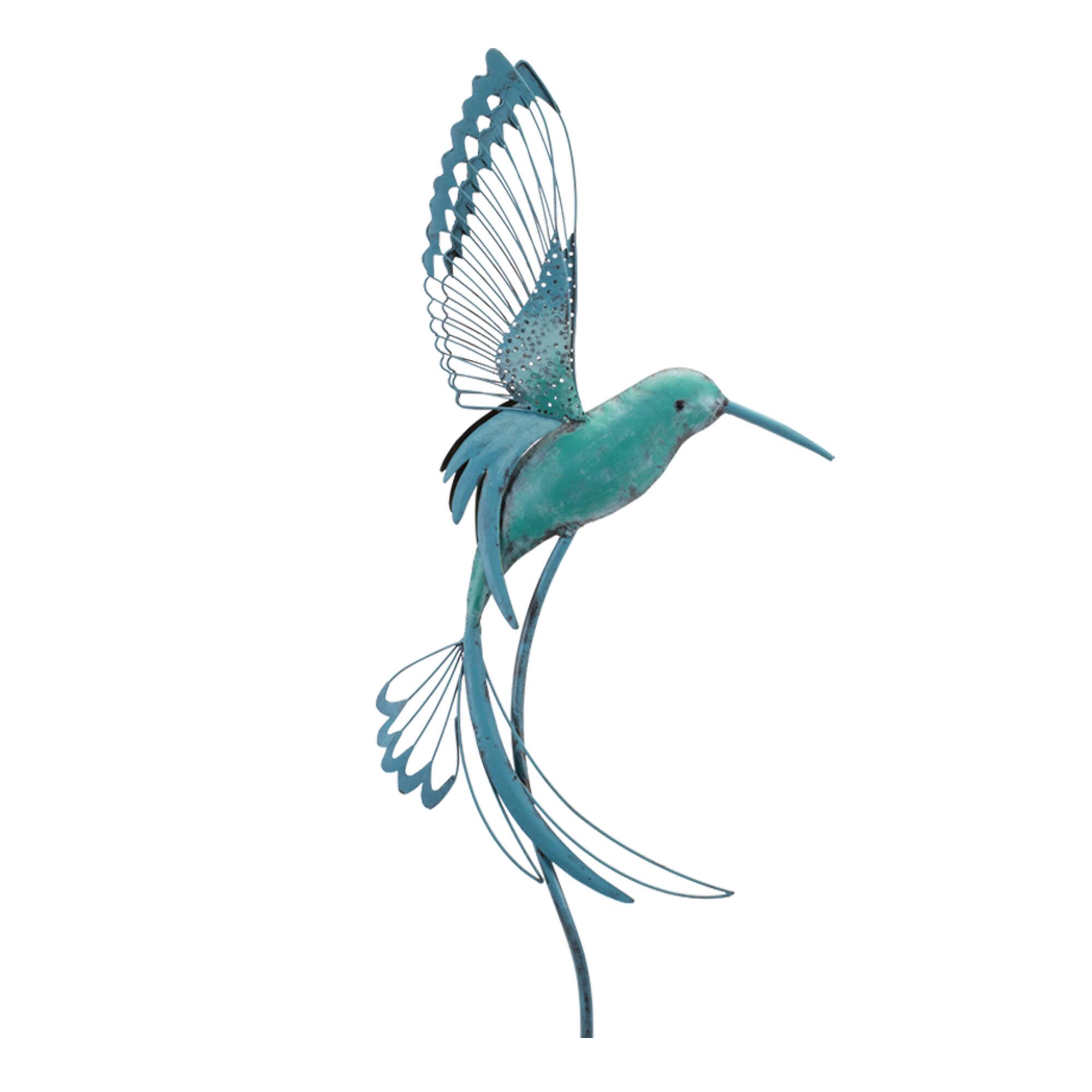 Metal Hummingbird Garden Stakes Set
