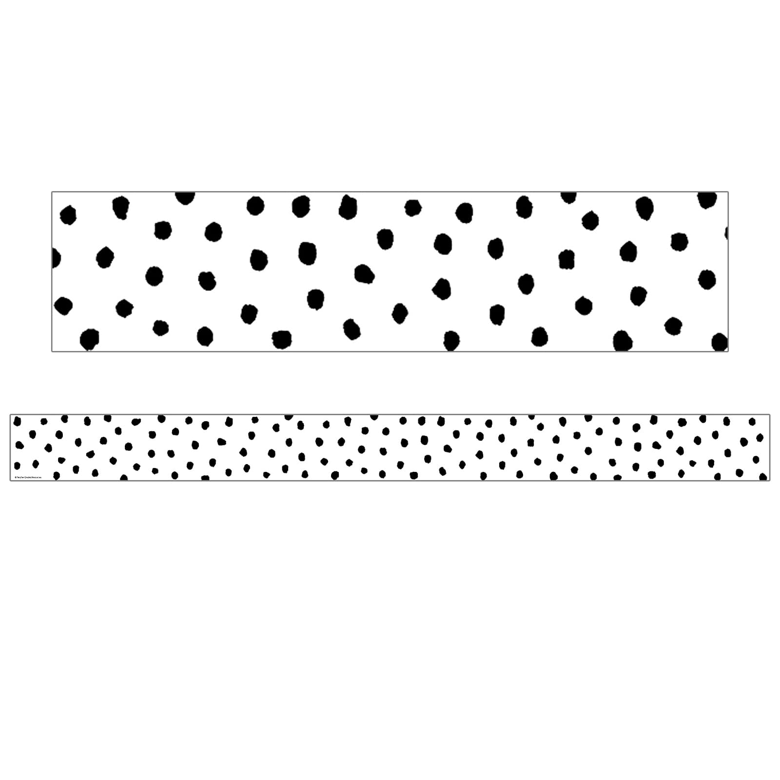 Teacher Created Resources Black Painted Dots on White Straight Border Trim, 210ft.