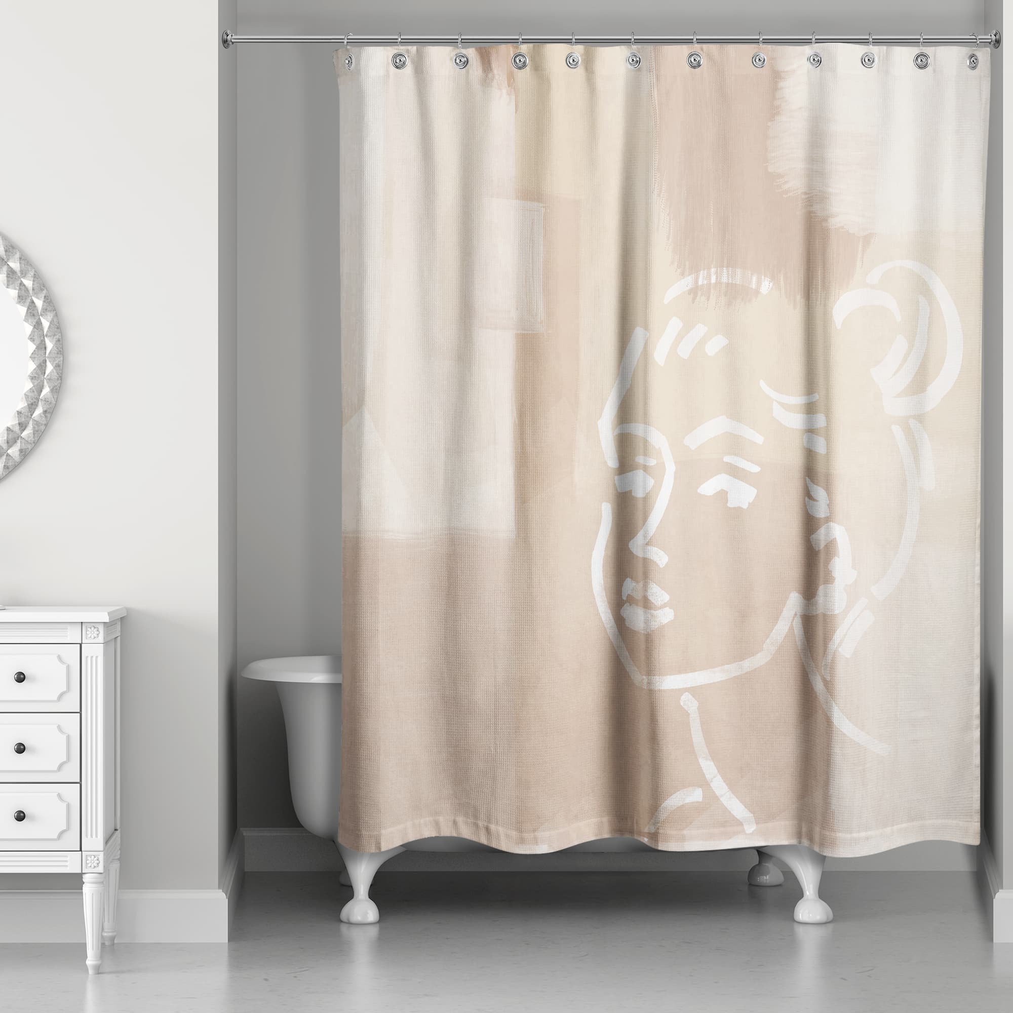 Neutral Desert Girl Shower Curtain